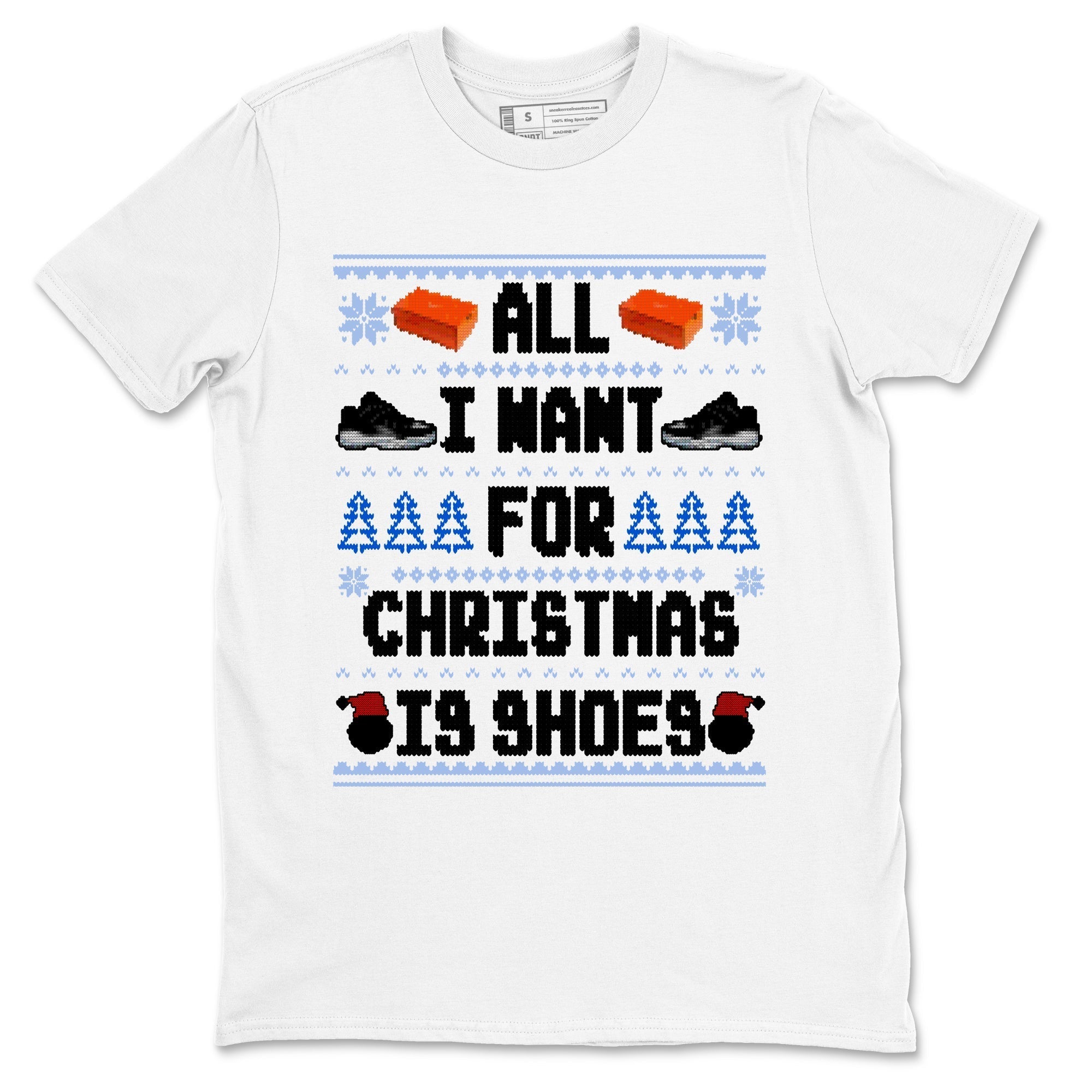 All I Want For Christmas Is Shoes snkmatch Tees - Air Jordan 11 Black and Varsity Royal