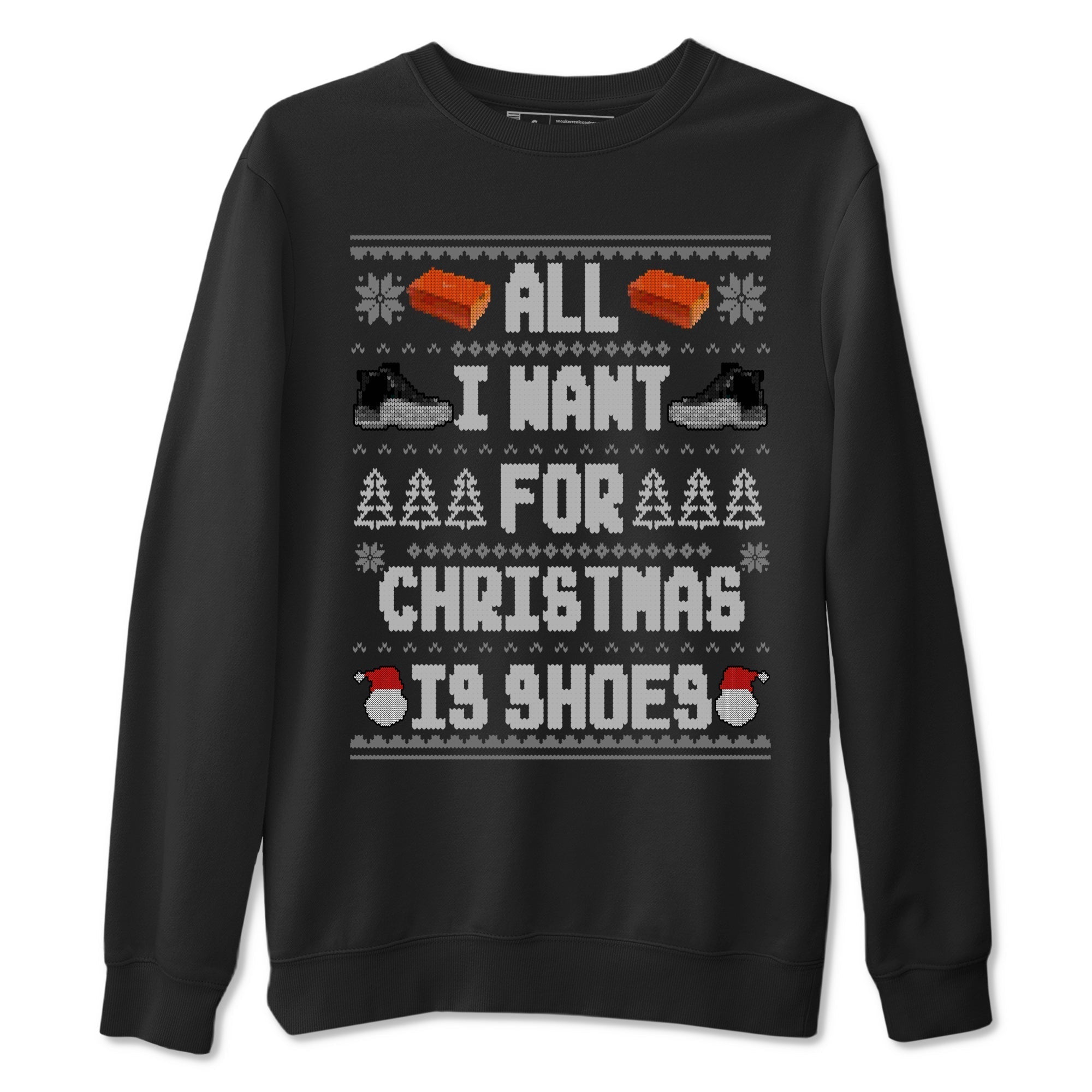 All I Want For Christmas Is Shoes snkmatch Tees - Air Jordan 12 Black Wolf Grey