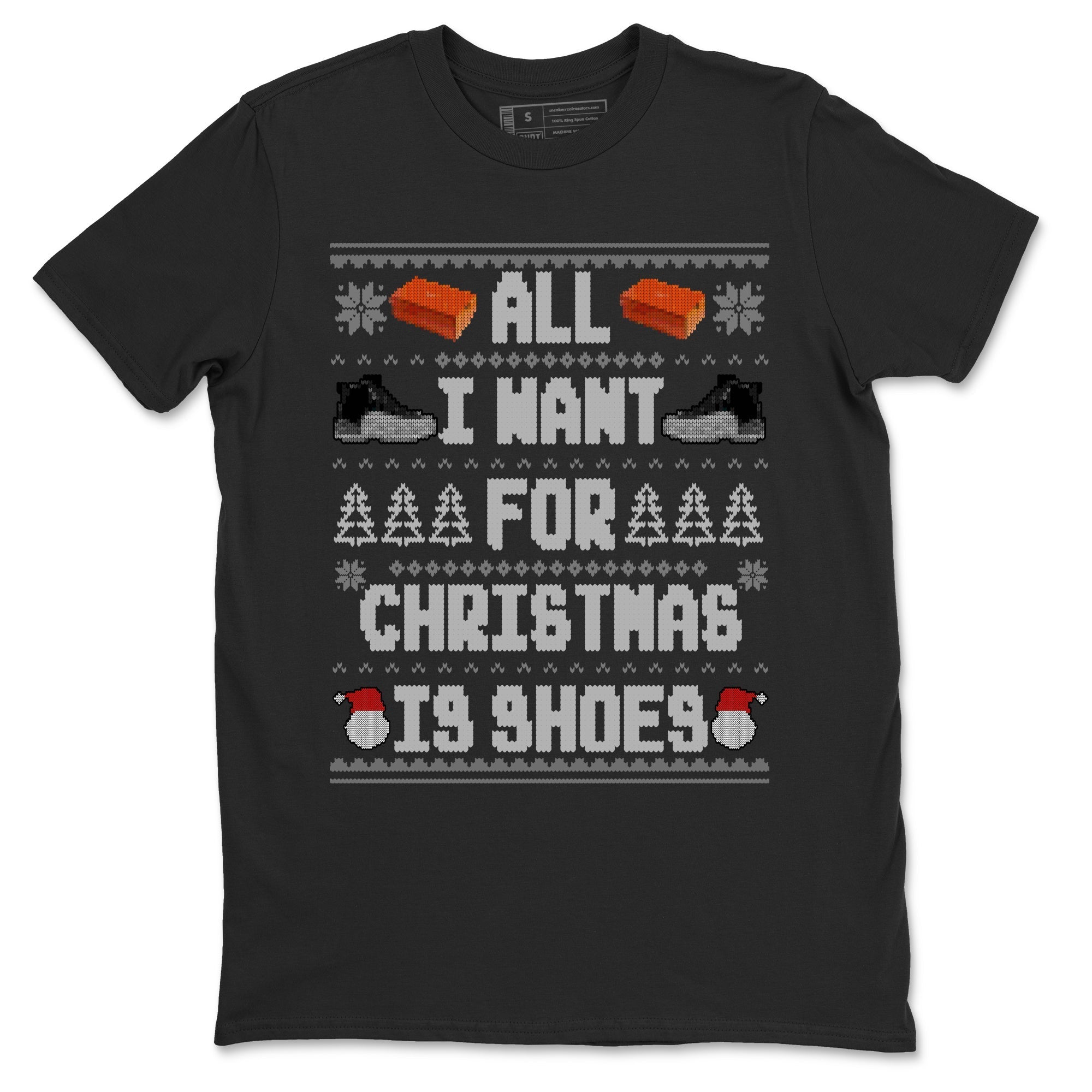 All I Want For Christmas Is Shoes snkmatch Tees - Air Jordan 12 Black Wolf Grey