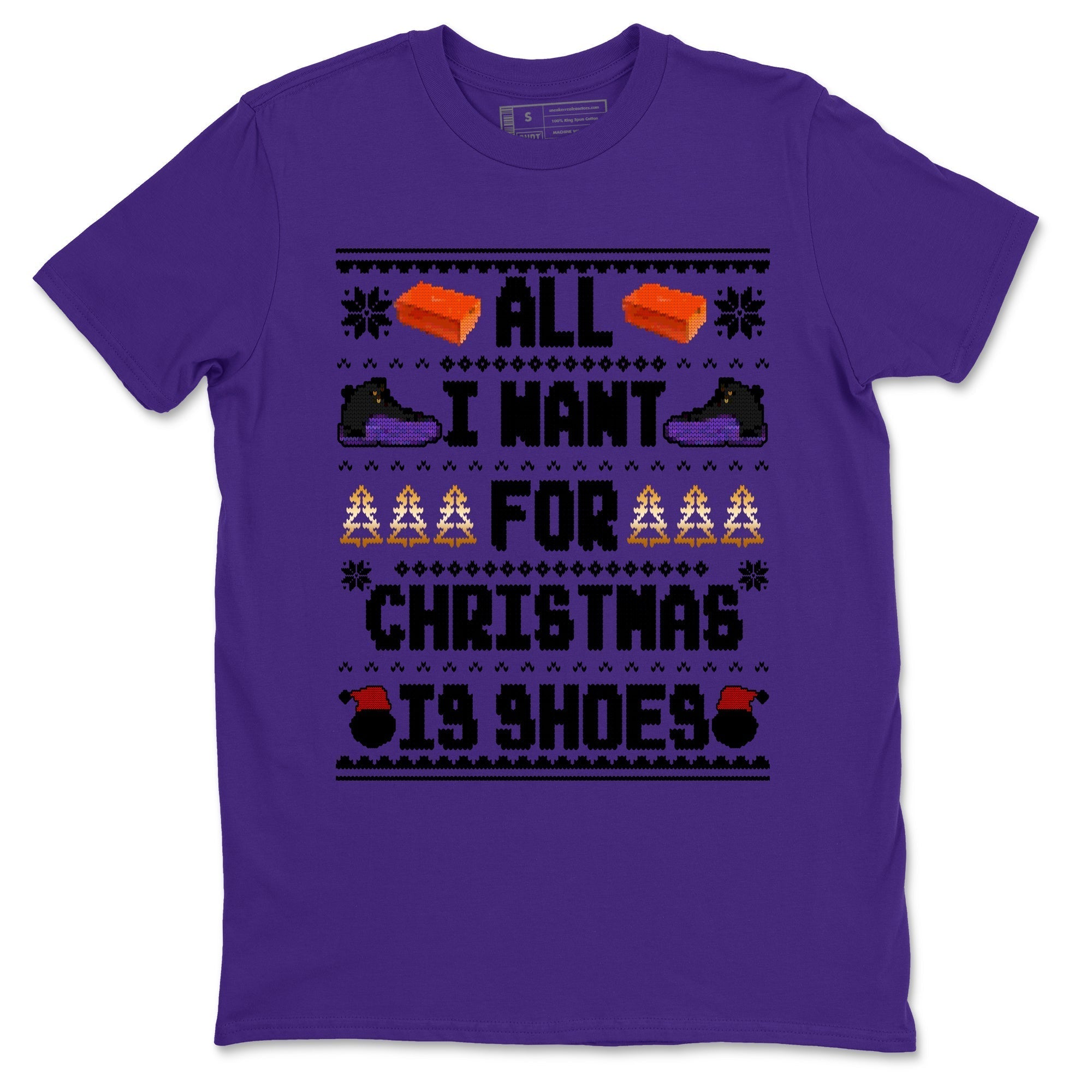 All I Want For Christmas Is Shoes snkmatch Tees - Air Jordan 12 Field Purple