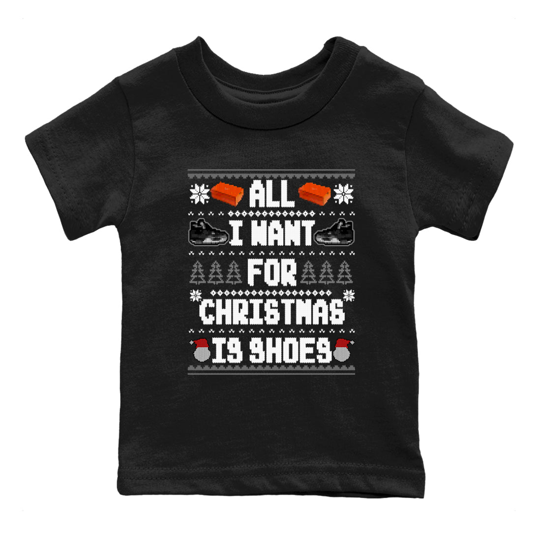 All I Want For Christmas Is Shoes snkmatch Tees Kids - Air Jordan 4 Fear