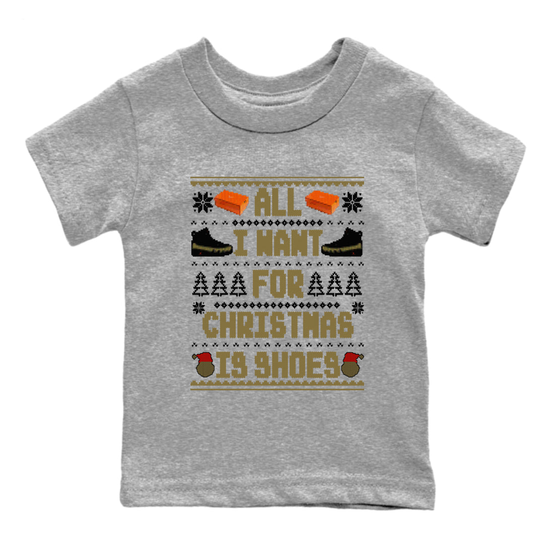 All I Want For Christmas Is Shoes snkmatch Tees Kids - Air Jordan 9 Olive