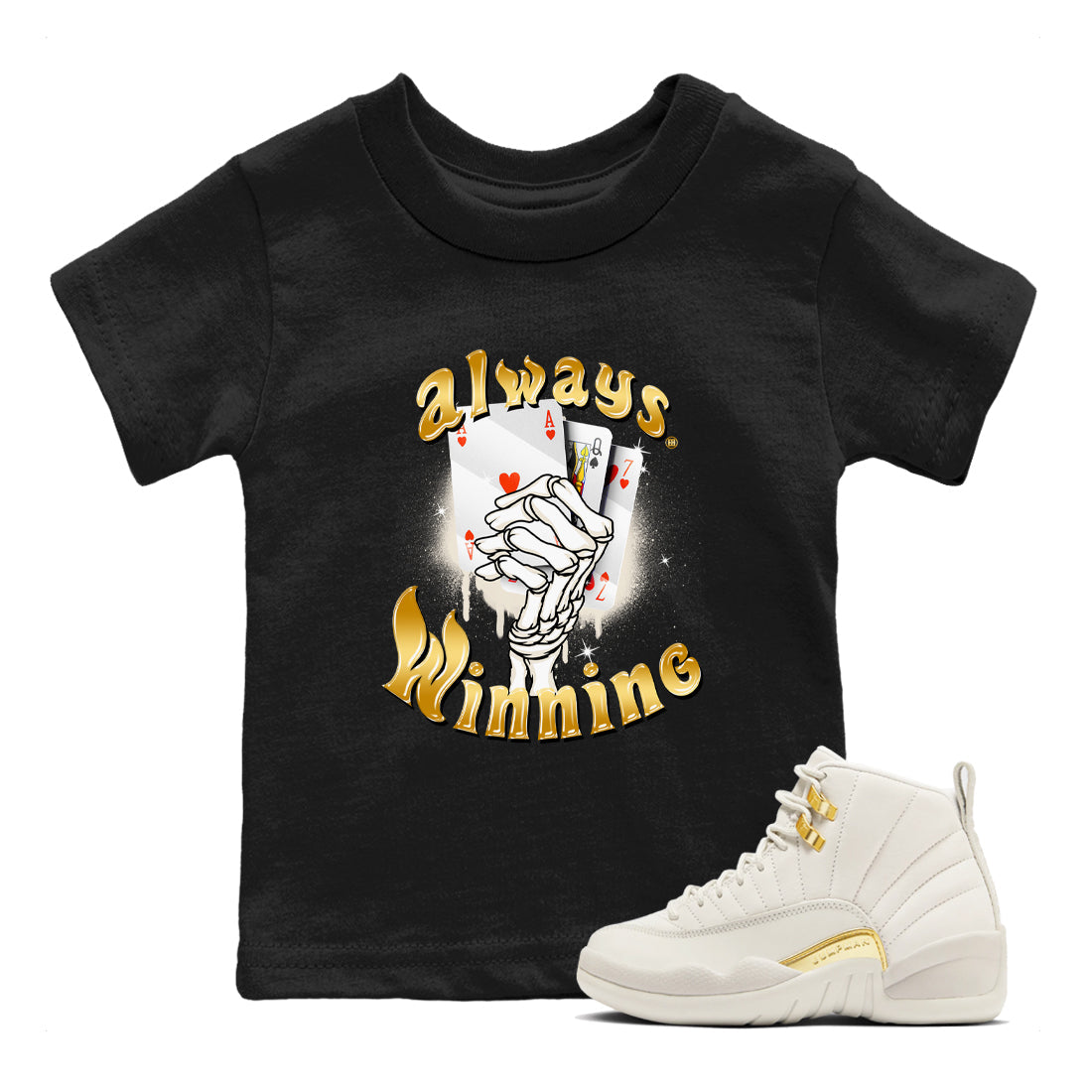 Always Winning snkmatch Tees Kids - Air Jordan 12 Phantom