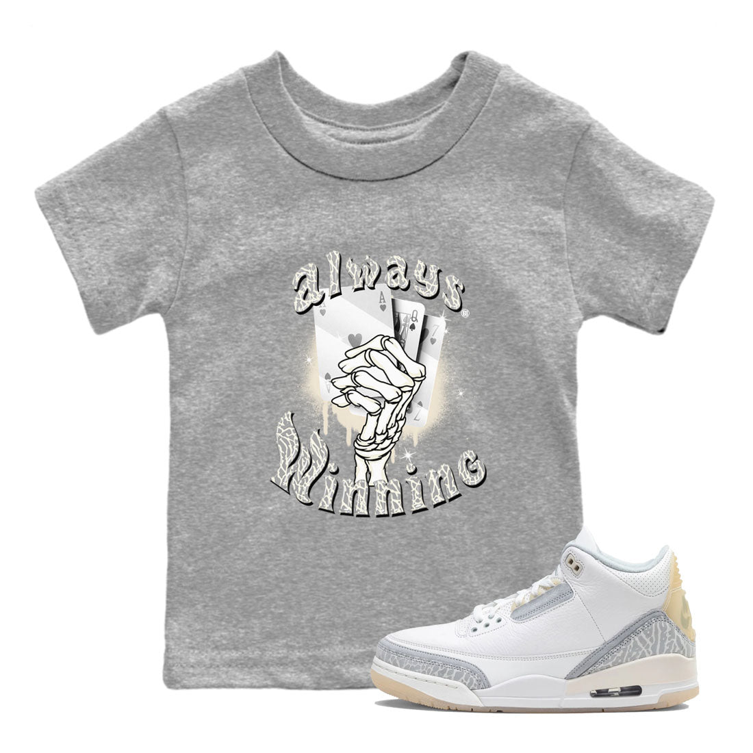 Always Winning snkmatch Tees Kids - Air Jordan 3 Ivory