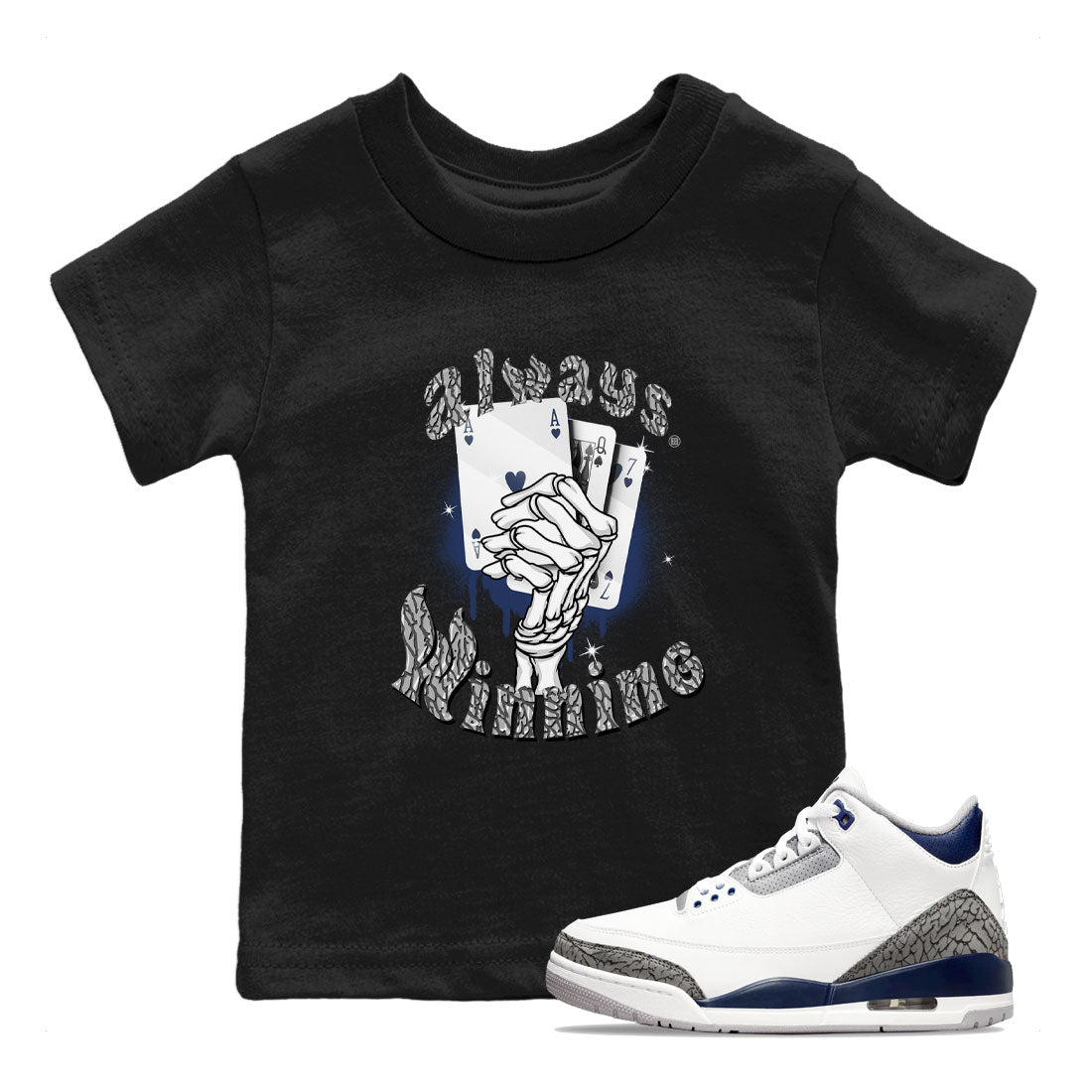 Always Winning snkmatch Tees Kids - Air Jordan 3 Midnight Navy 2023