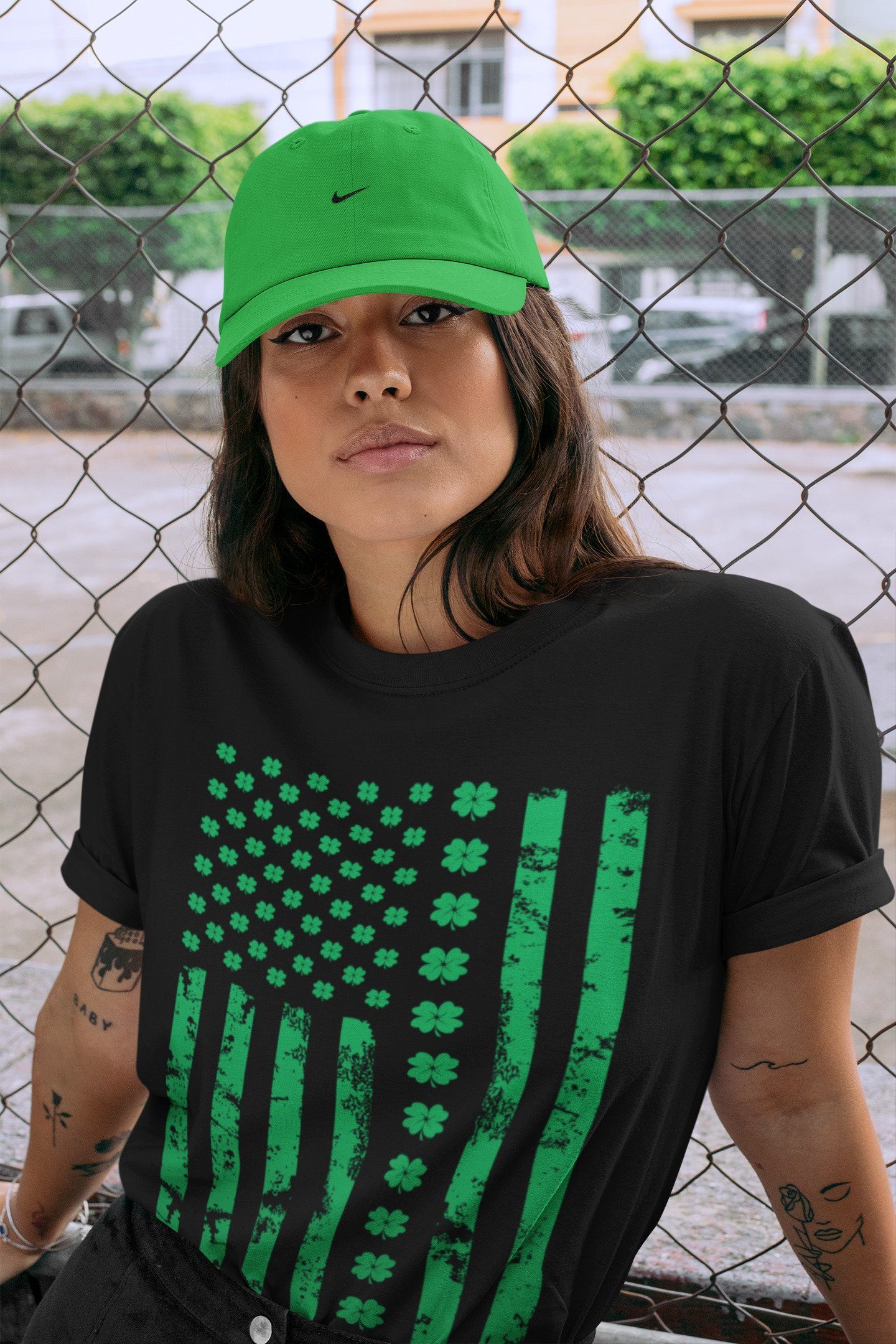 American Flag Unisex Tops - Air Jordan 1 Lucky Green