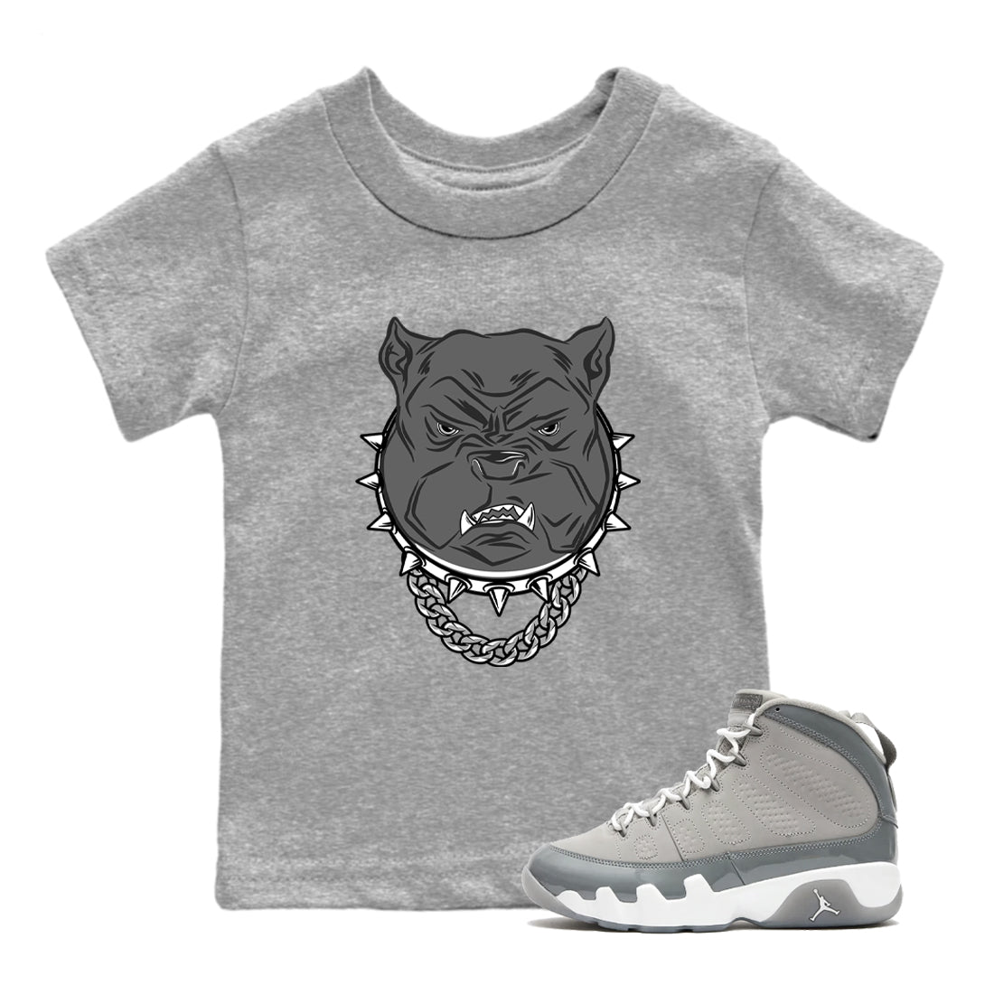 Angry Bulldog snkmatch Tees Kids - Air Jordan 9 Cool Grey