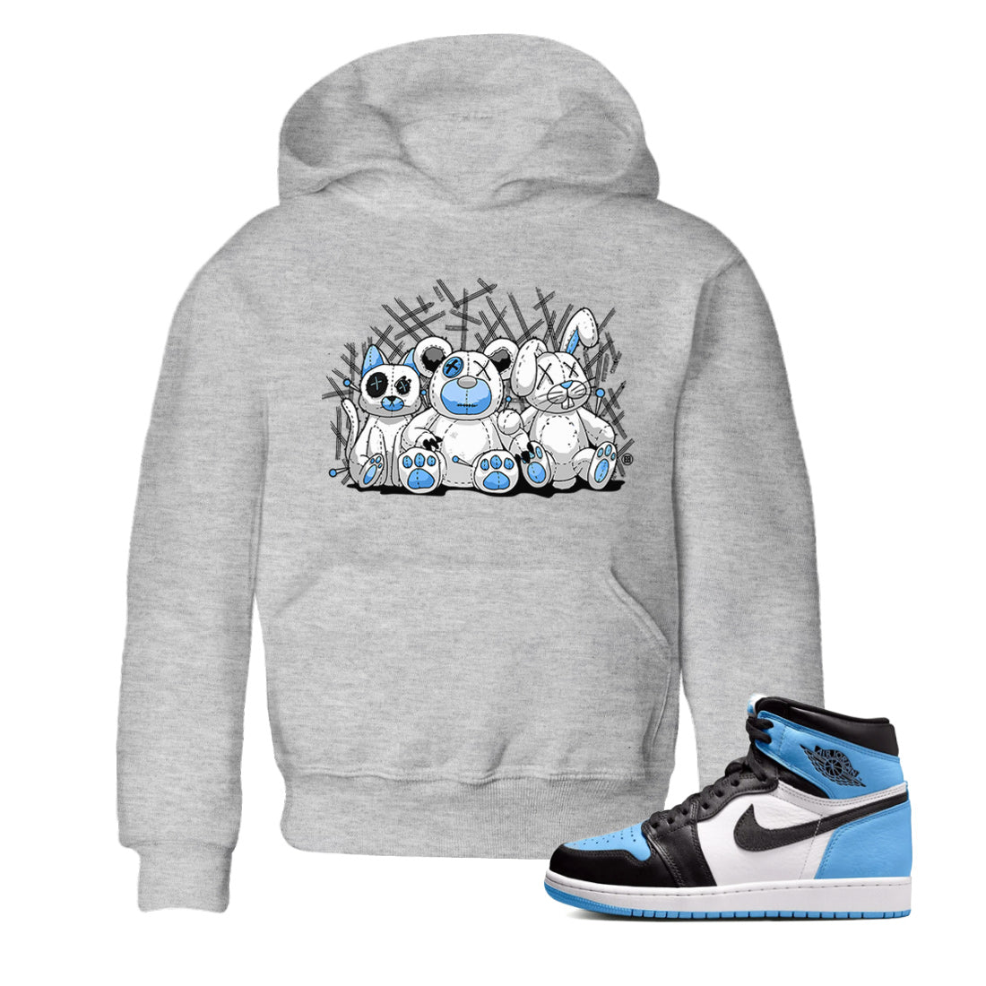 Animal Homies Kids Tops - Air Jordan 1 UNC Toe