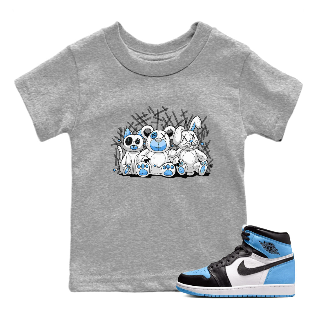 Animal Homies Kids Tops - Air Jordan 1 UNC Toe