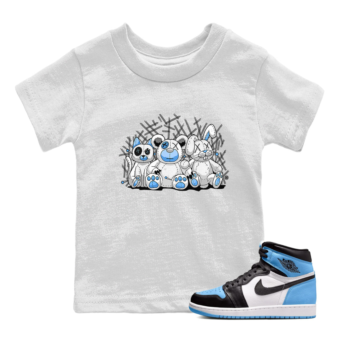 Animal Homies Kids Tops - Air Jordan 1 UNC Toe