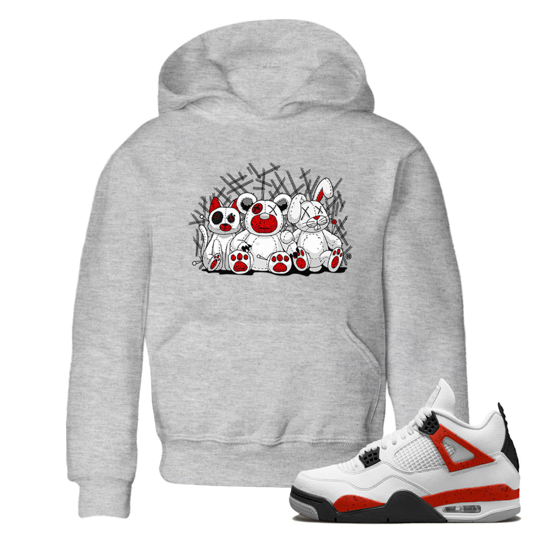 Animal Homies Kids Tops - Air Jordan 4 Red Cement