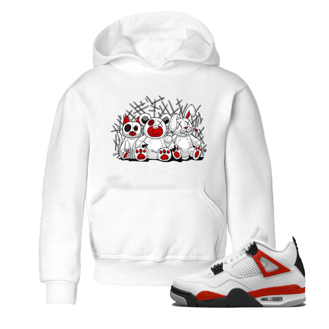 Animal Homies Kids Tops - Air Jordan 4 Red Cement