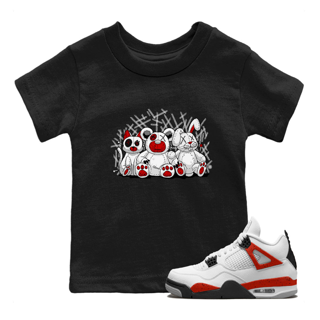 Animal Homies Kids Tops - Air Jordan 4 Red Cement