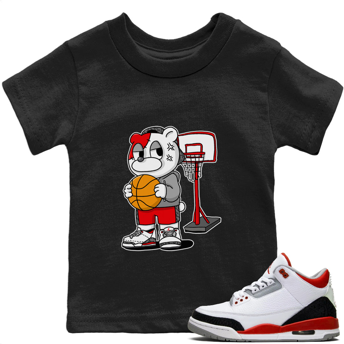 Annoyed Bear Kids Tops - Air Jordan 3 Fire Red