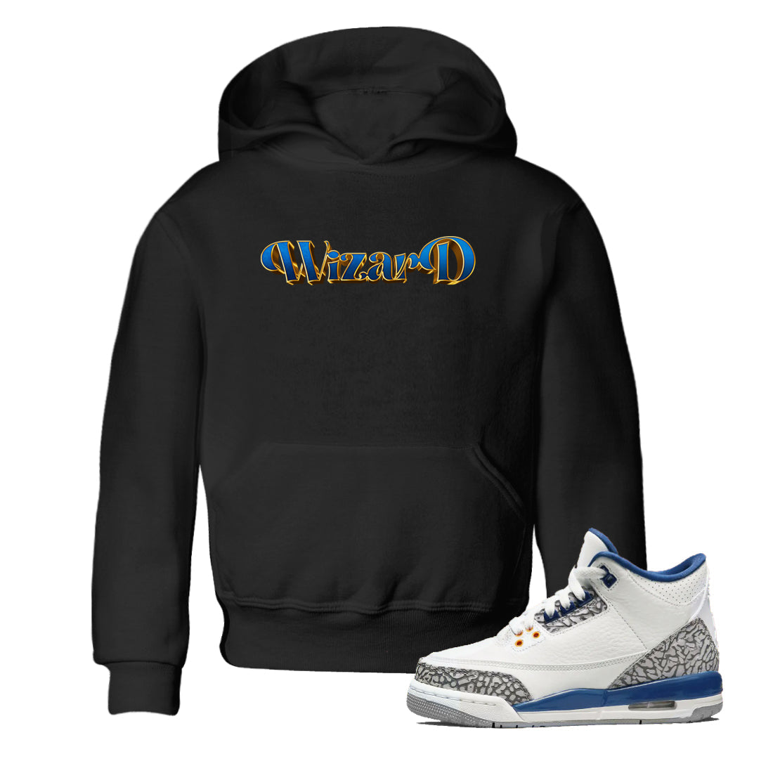 Antique Typo Kids Tops - Air Jordan 3 Wizards