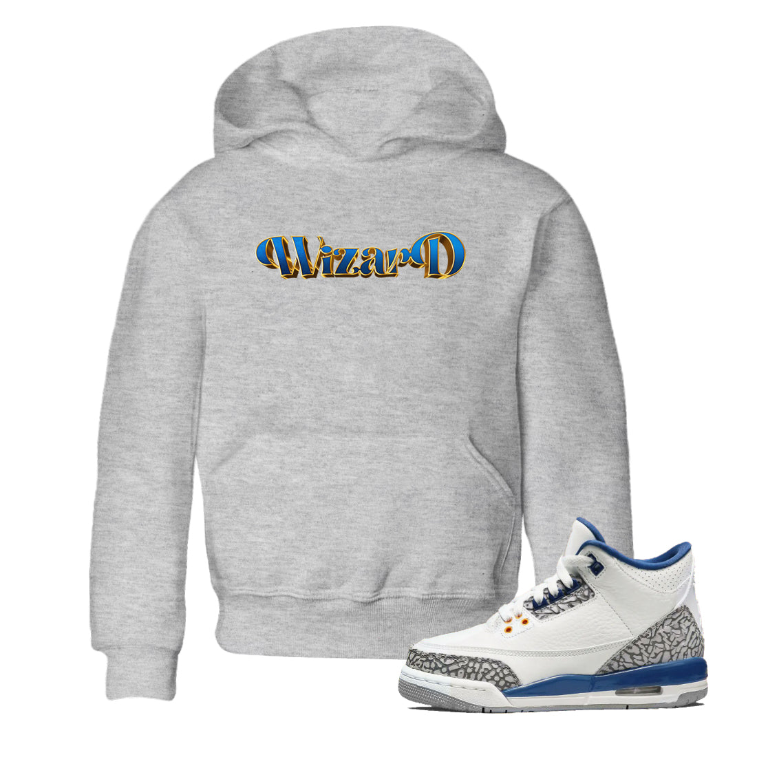 Antique Typo Kids Tops - Air Jordan 3 Wizards