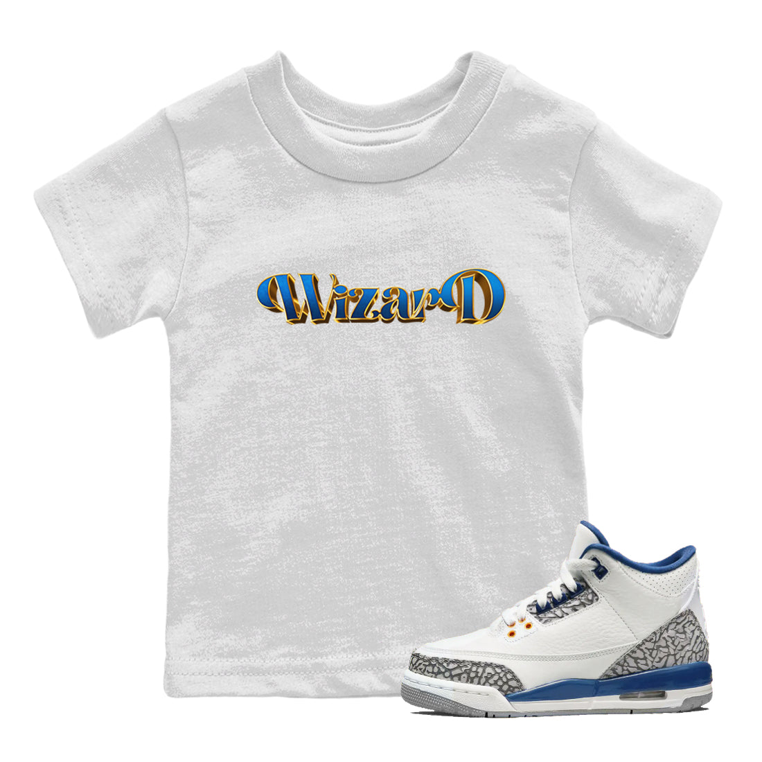 Antique Typo Kids Tops - Air Jordan 3 Wizards