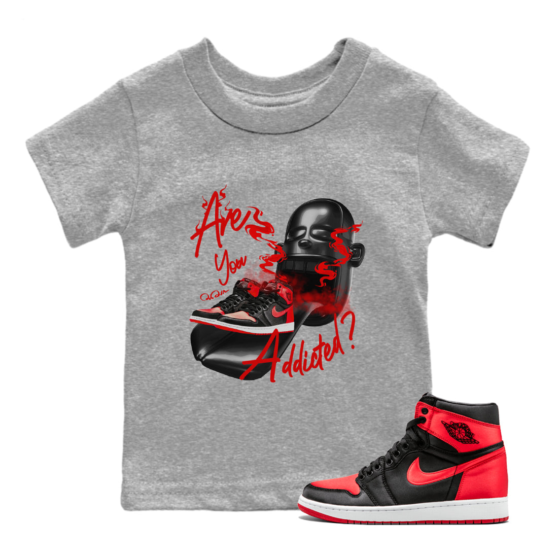 Are You Addicted Kids Tops - Air Jordan 1 Satin Bred