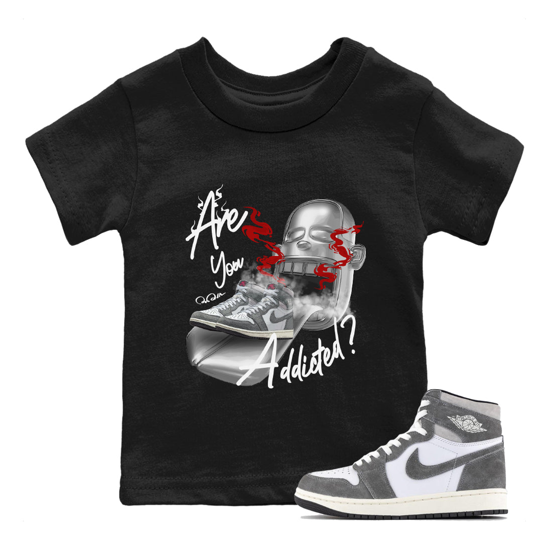 Are You Addicted Kids Tops - Air Jordan 1 Washed Heritage