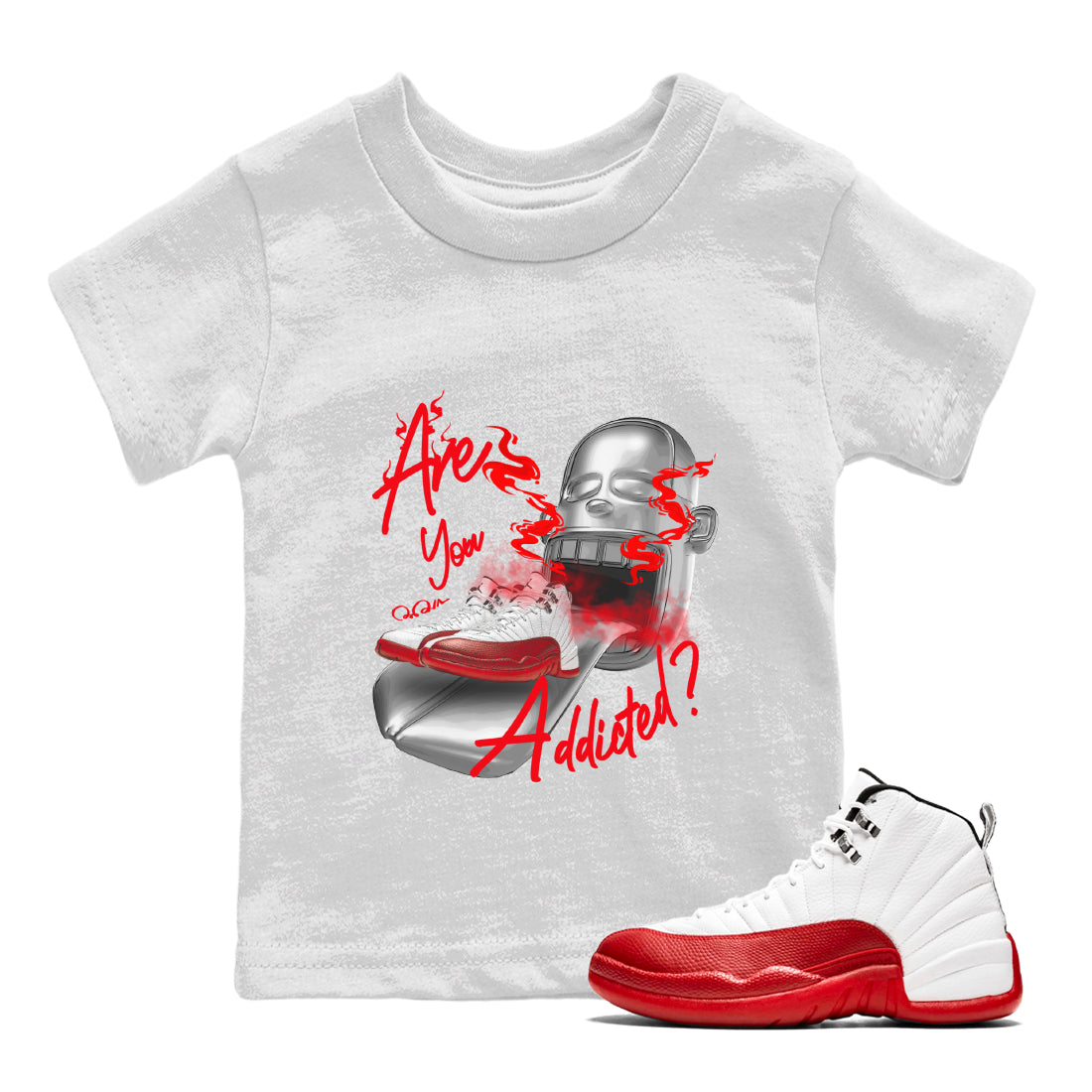 Are You Addicted Kids Tops - Air Jordan 12 Cherry