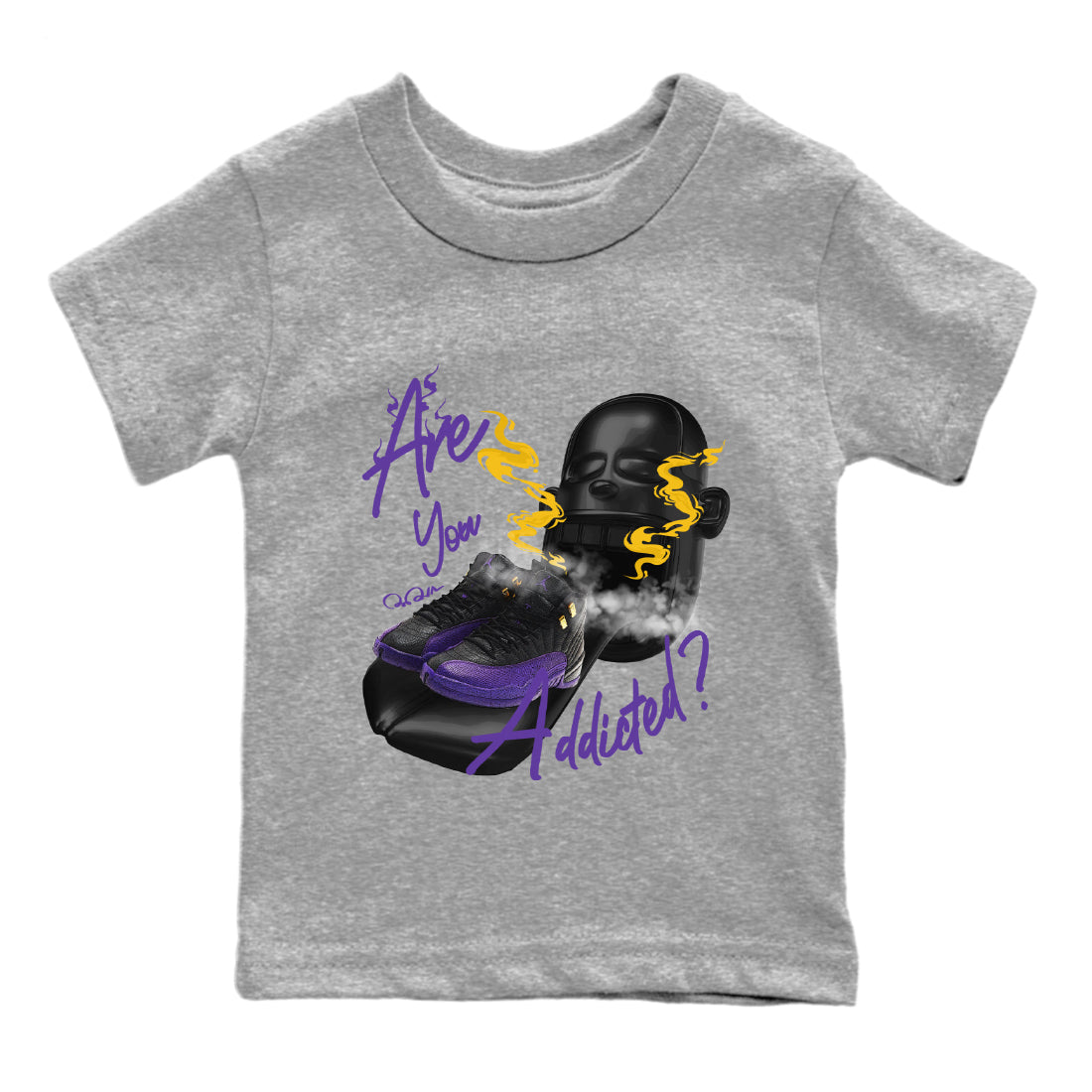 Are You Addicted Kids Tops - Air Jordan 12 Field Purple