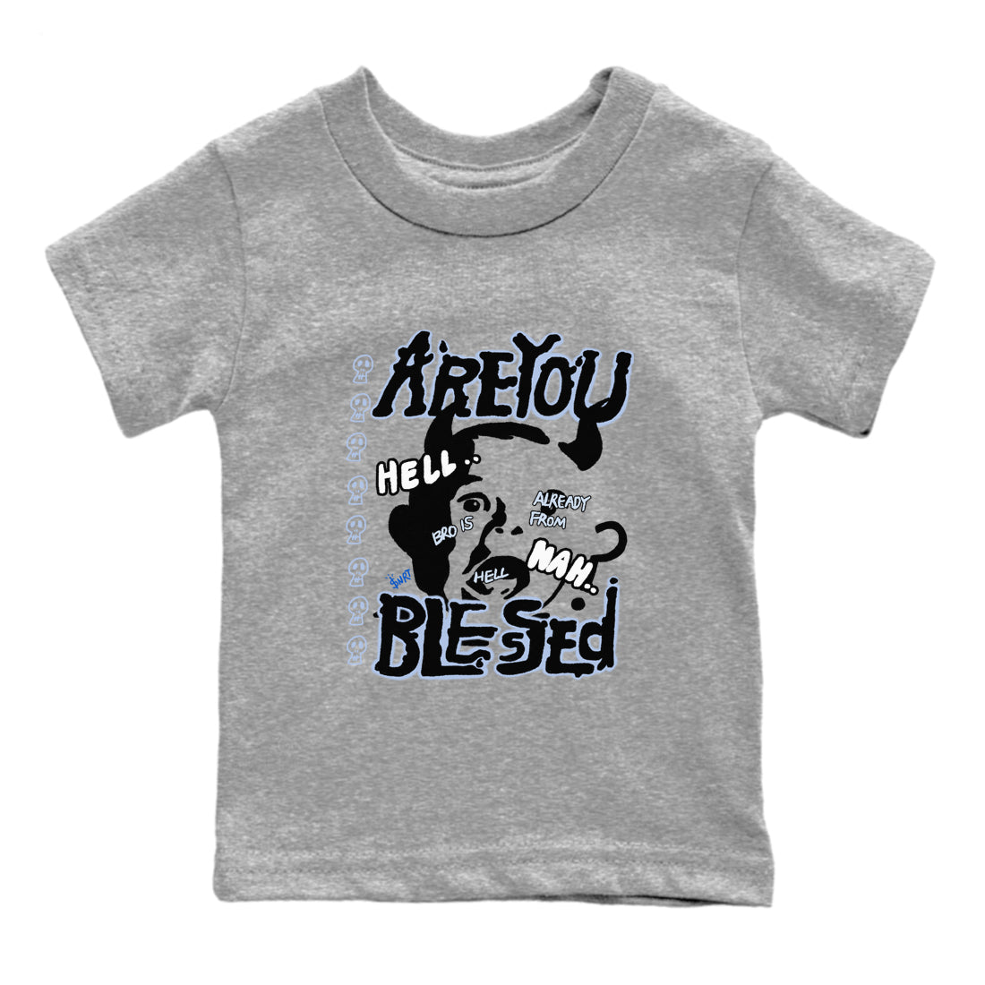 Are You Blessed snkmatch Tees Kids - Air Jordan 11 Black and Varsity Royal