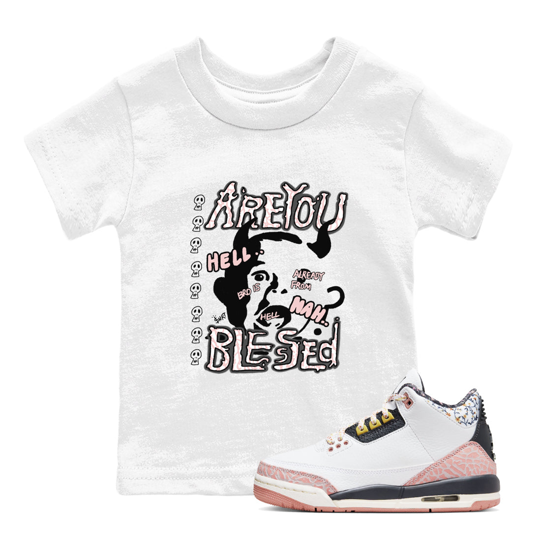 Are You Blessed snkmatch Tees Kids - Air Jordan 3 Vintage Floral