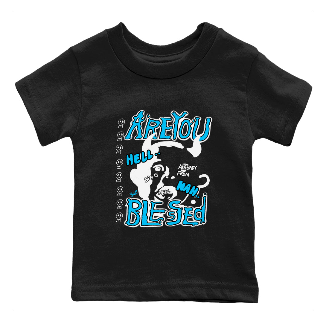 Are You Blessed snkmatch Tees Kids - Air Jordan 9 Powder Blue