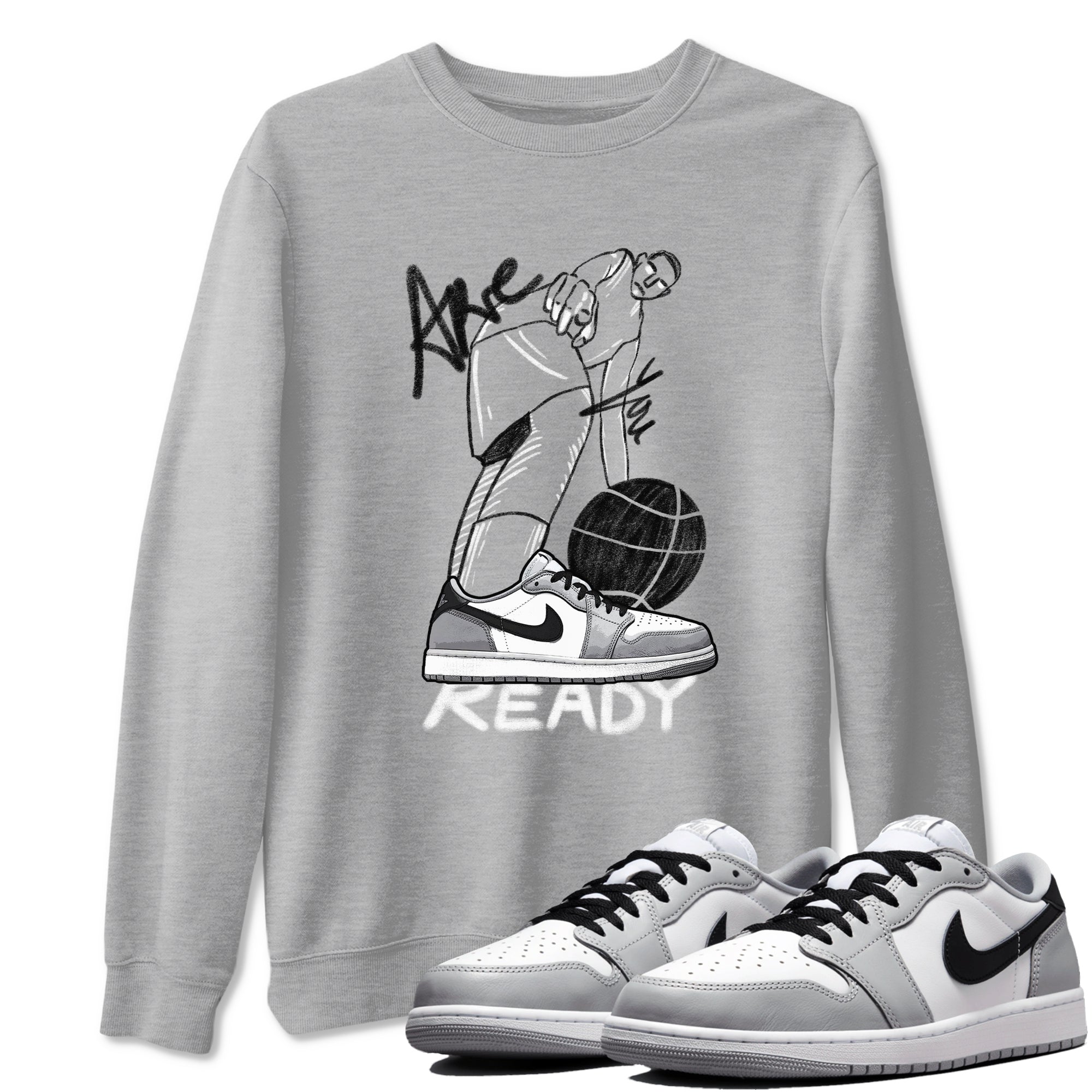 Are You Ready snkmatch Tees - Air Jordan 1 Wolf Grey