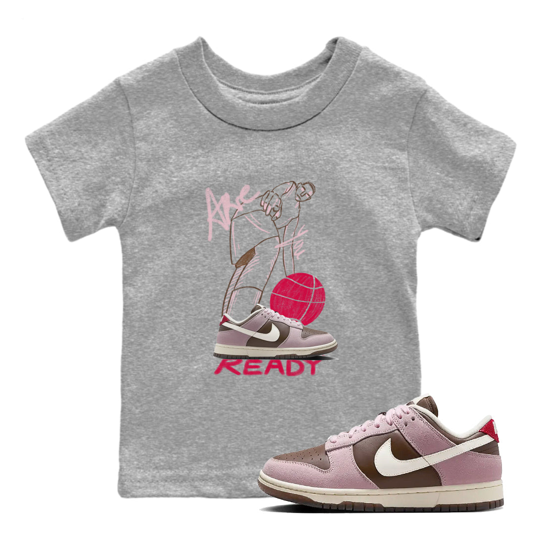 Are You Ready snkmatch Tees Kids - Dunk Cacao Wow And Pink Foam