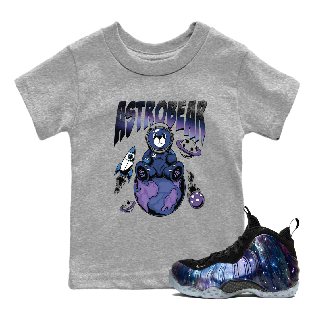 Astrobear snkmatch Tees Kids - Air Foamposite One Galaxy