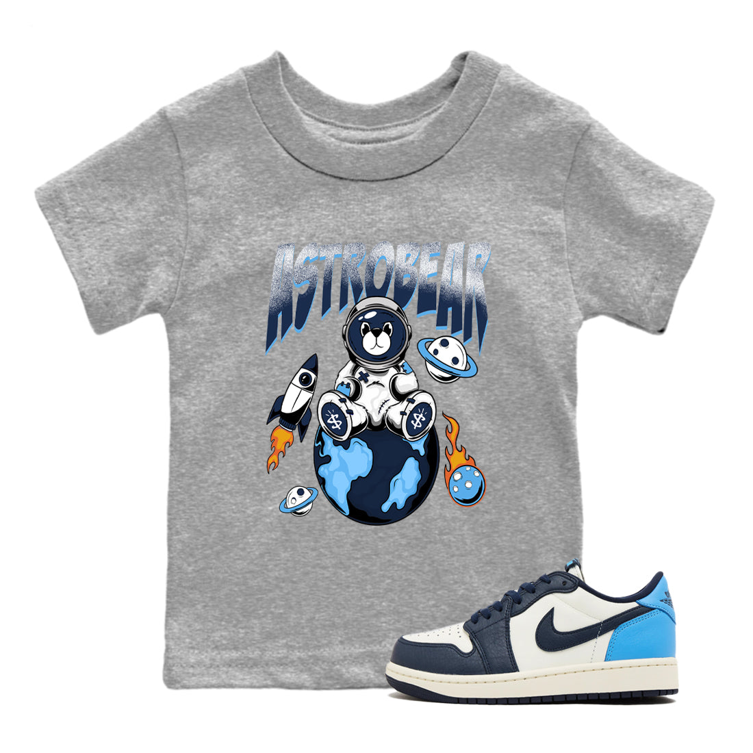 Astrobear snkmatch Tees Kids - Air Jordan 1 Obsidian