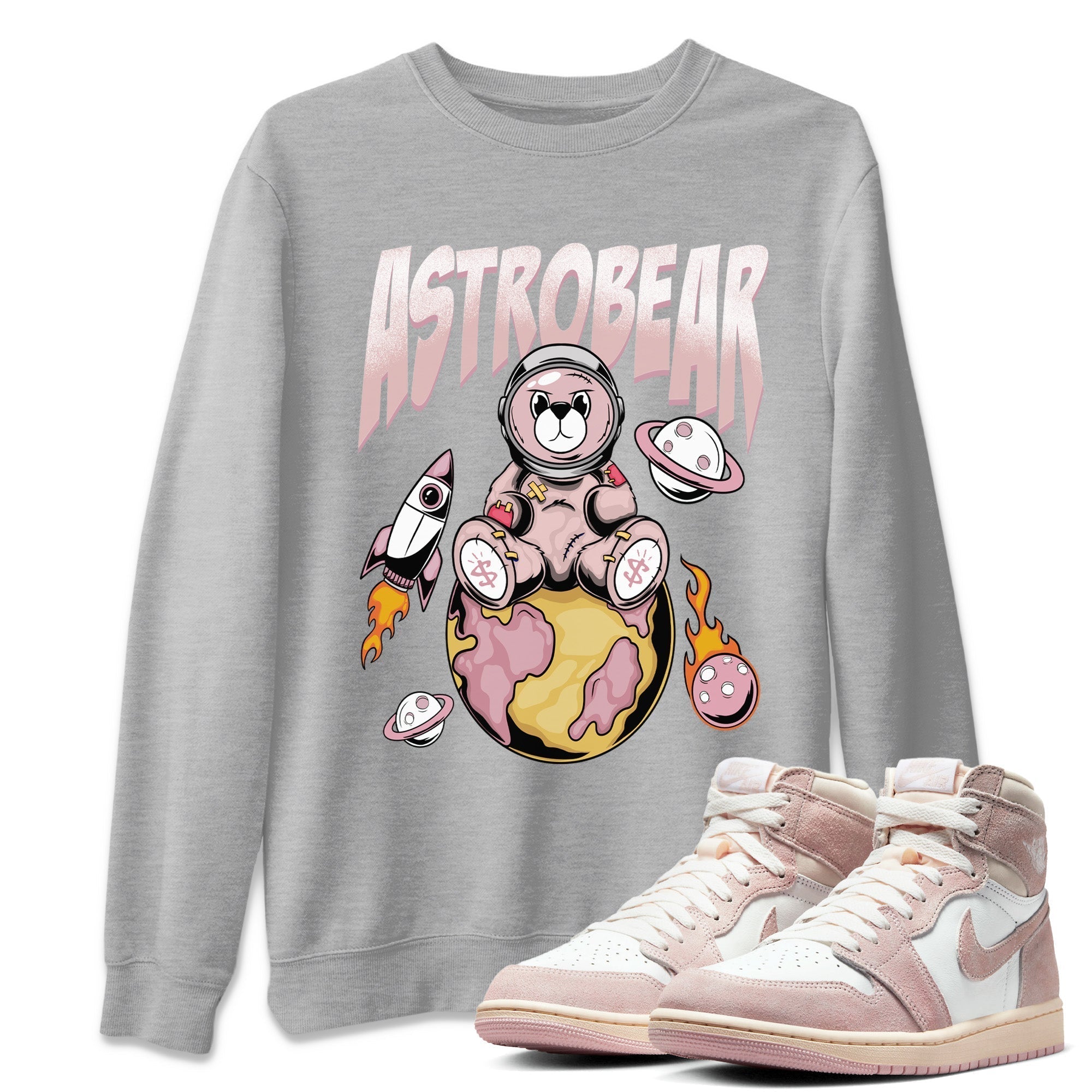 Astrobear Unisex Tops - Air Jordan 1 Washed Pink