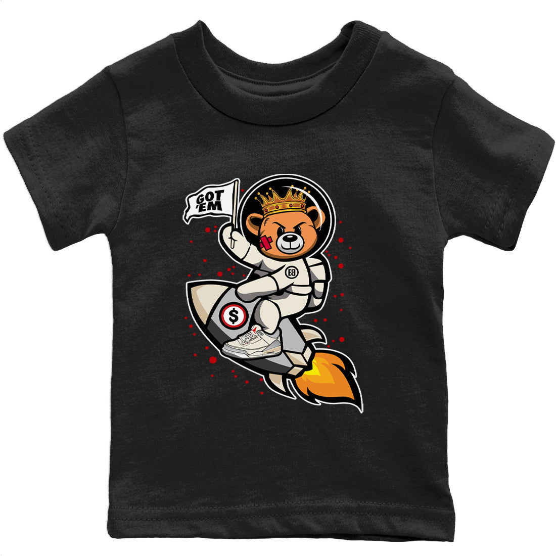 Astronaut Bear Kids Tops - Air Jordan 3 Muslin