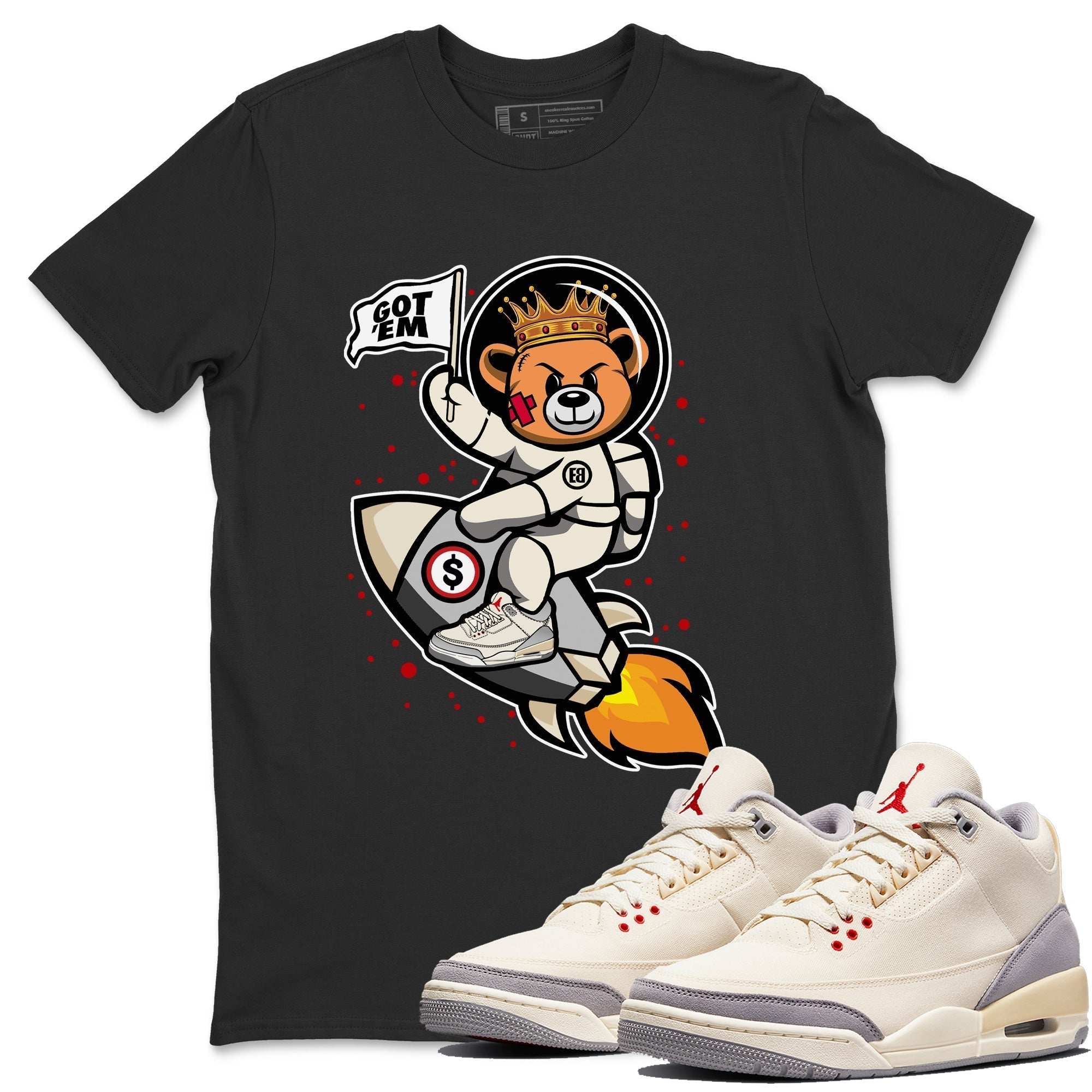 Astronaut Bear Unisex Tops - Air Jordan 3 Muslin
