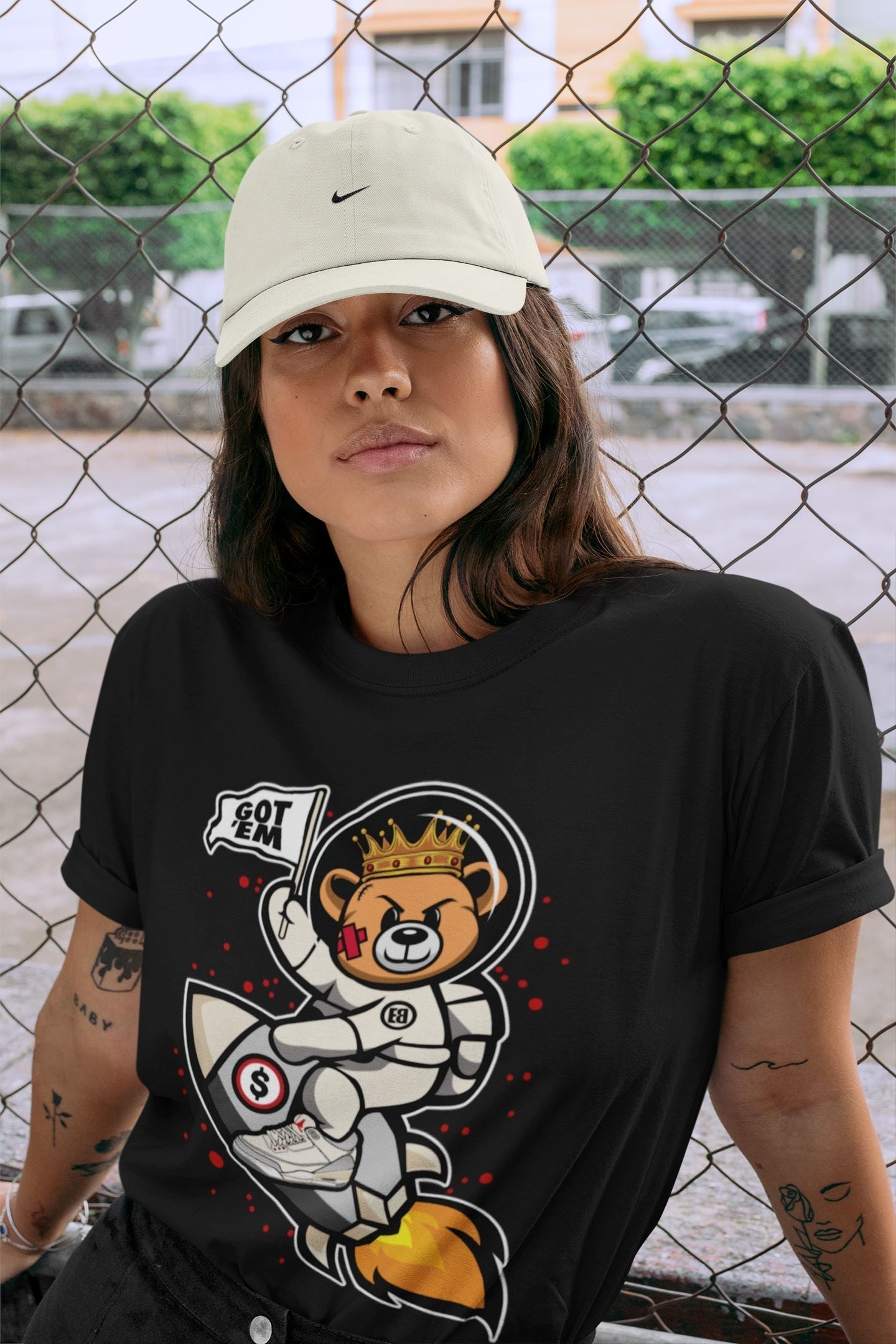 Astronaut Bear Unisex Tops - Air Jordan 3 Muslin