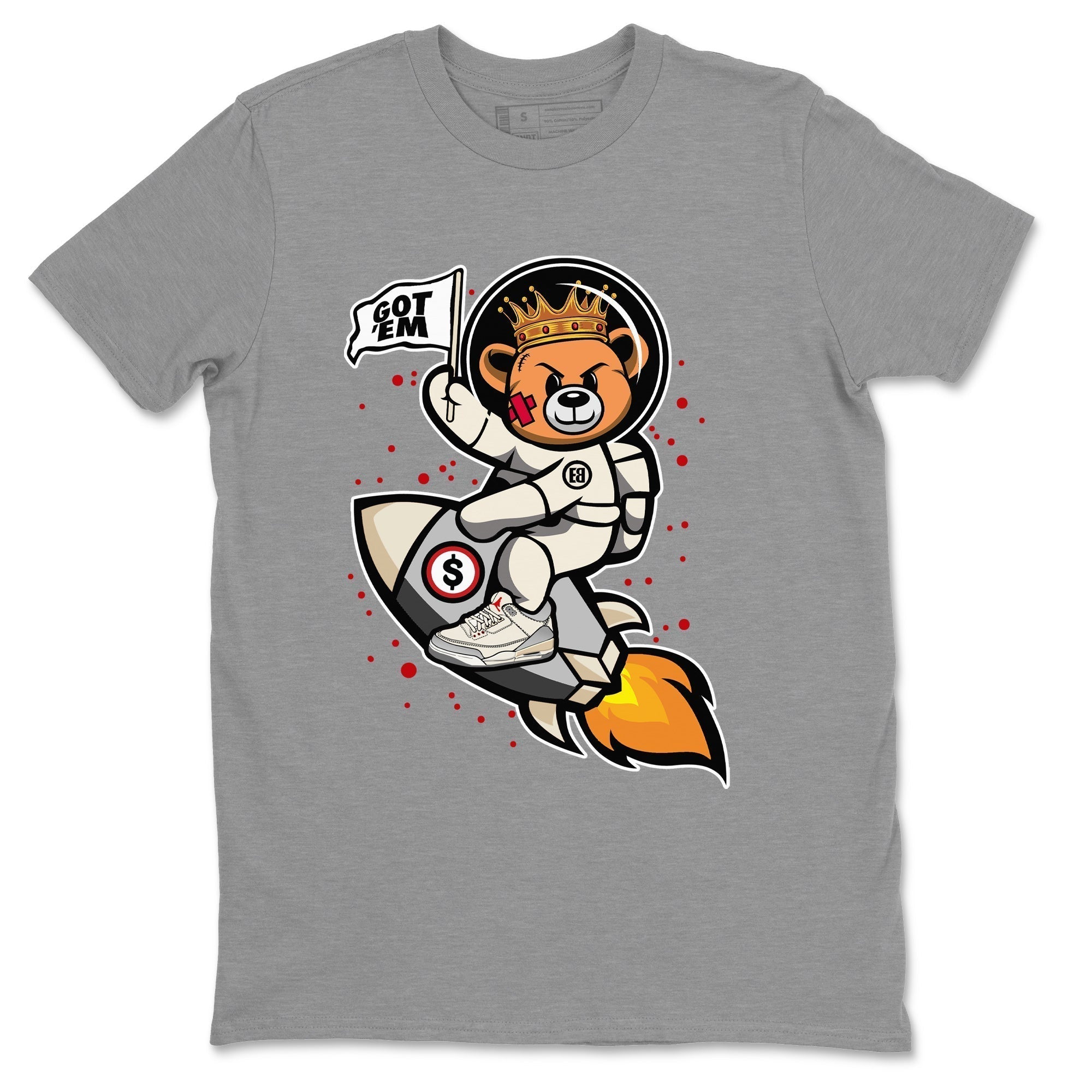 Astronaut Bear Unisex Tops - Air Jordan 3 Muslin