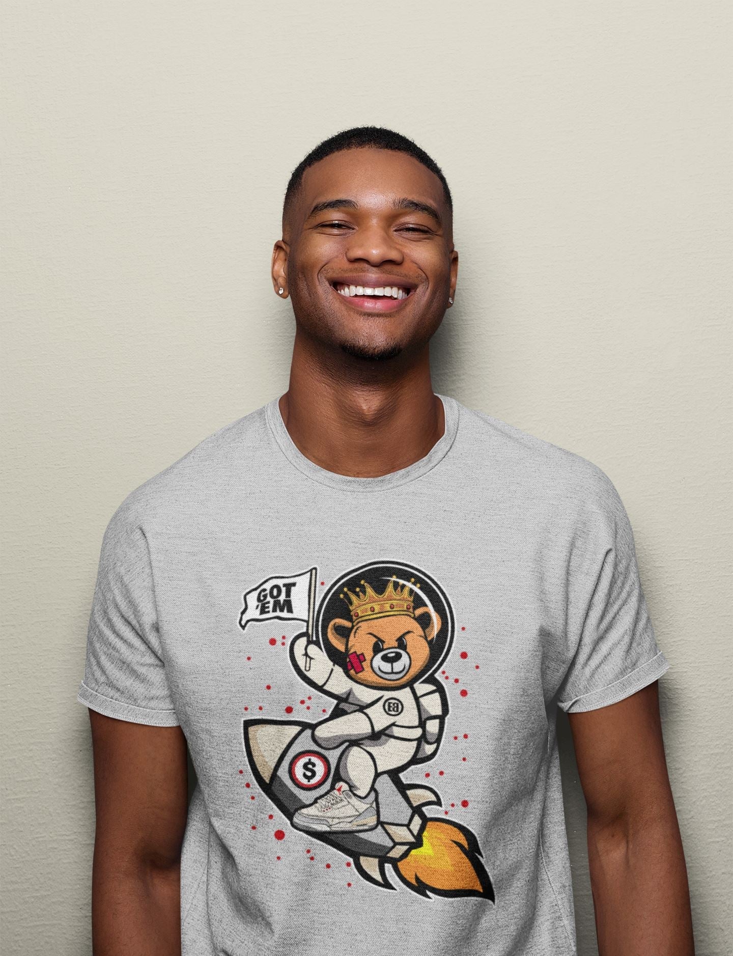 Astronaut Bear Unisex Tops - Air Jordan 3 Muslin