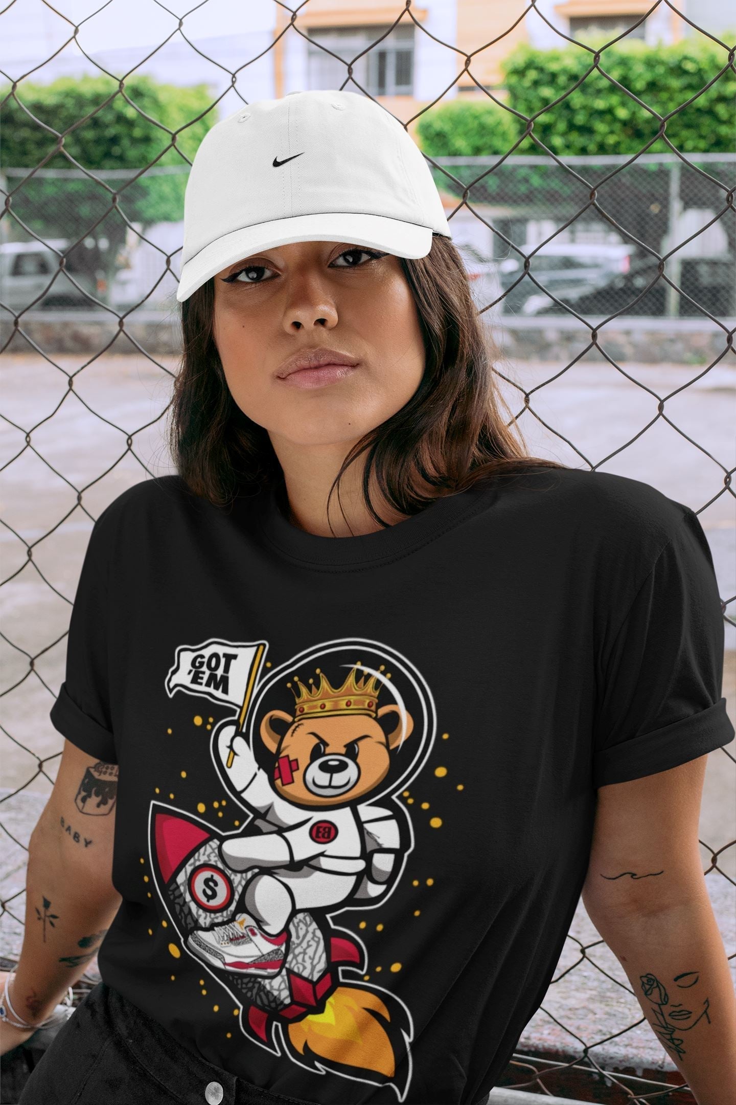 Astronaut Bear Unisex Tops - Air Jordan 3 Cardinal