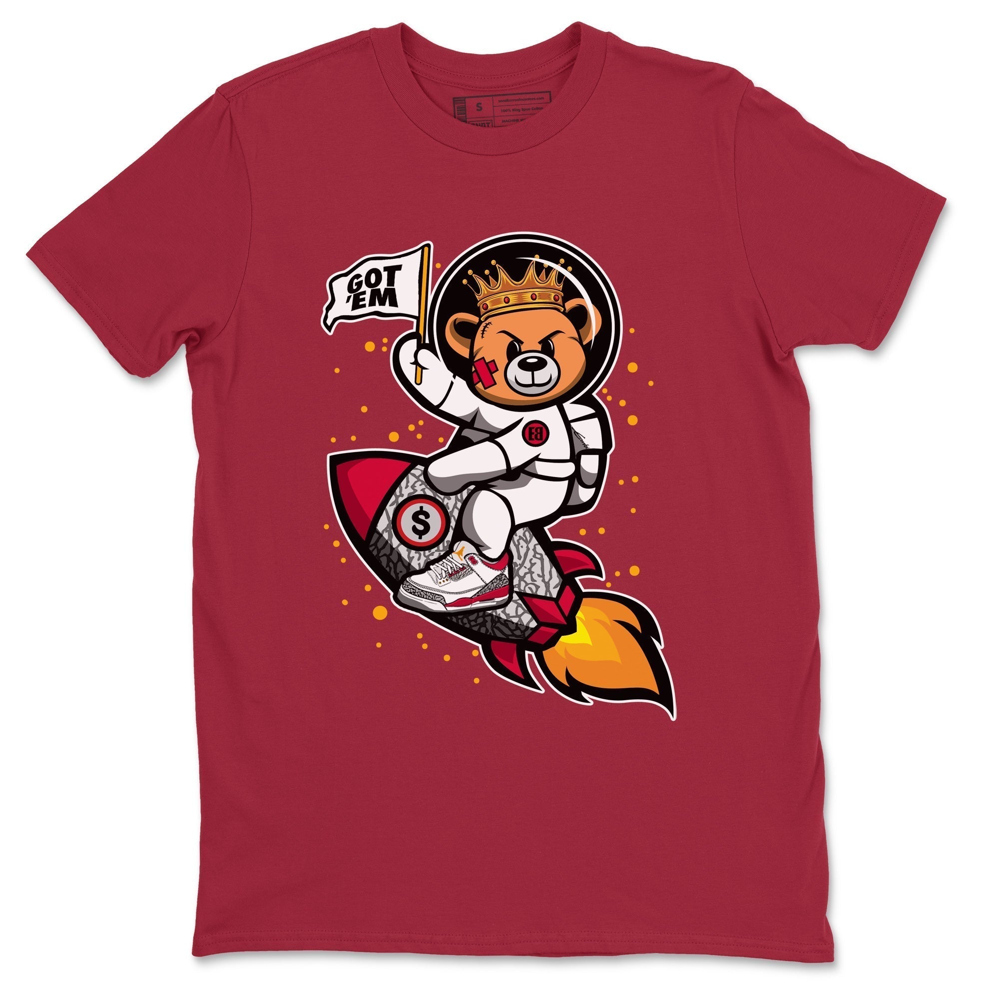 Astronaut Bear Unisex Tops - Air Jordan 3 Cardinal