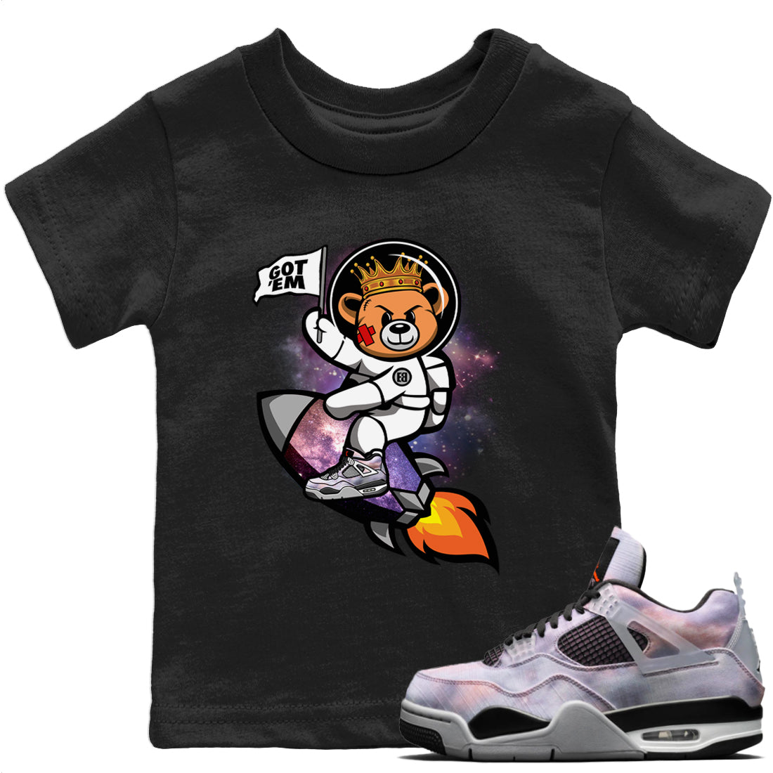 Astronaut Bear Kids Tops - Air Jordan 4 Zen Master