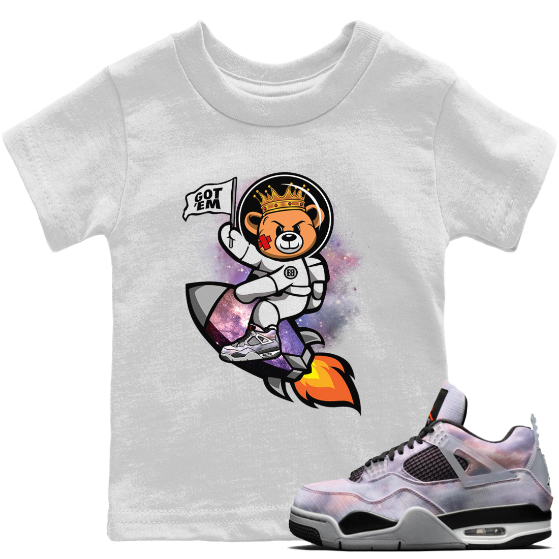 Astronaut Bear Kids Tops - Air Jordan 4 Zen Master