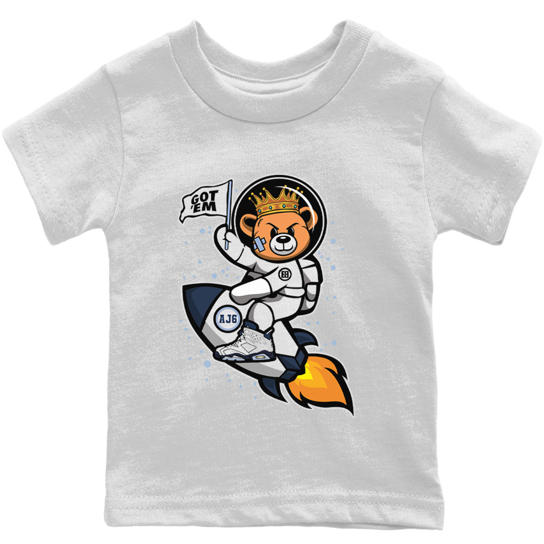 Astronaut Bear Kids Tops - Air Jordan 6 Midnight Navy