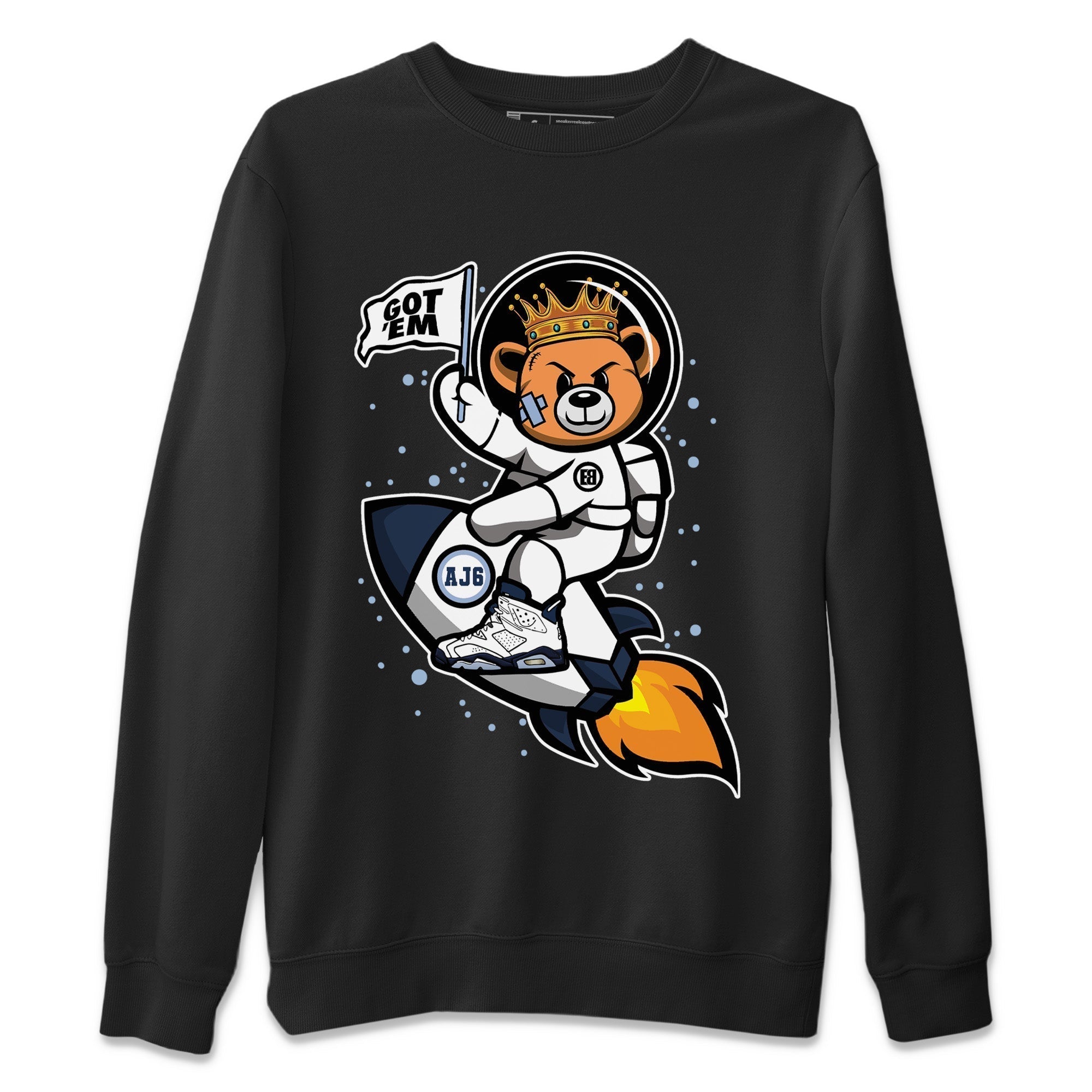 Astronaut Bear Unisex Tops - Air Jordan 6 Midnight Navy