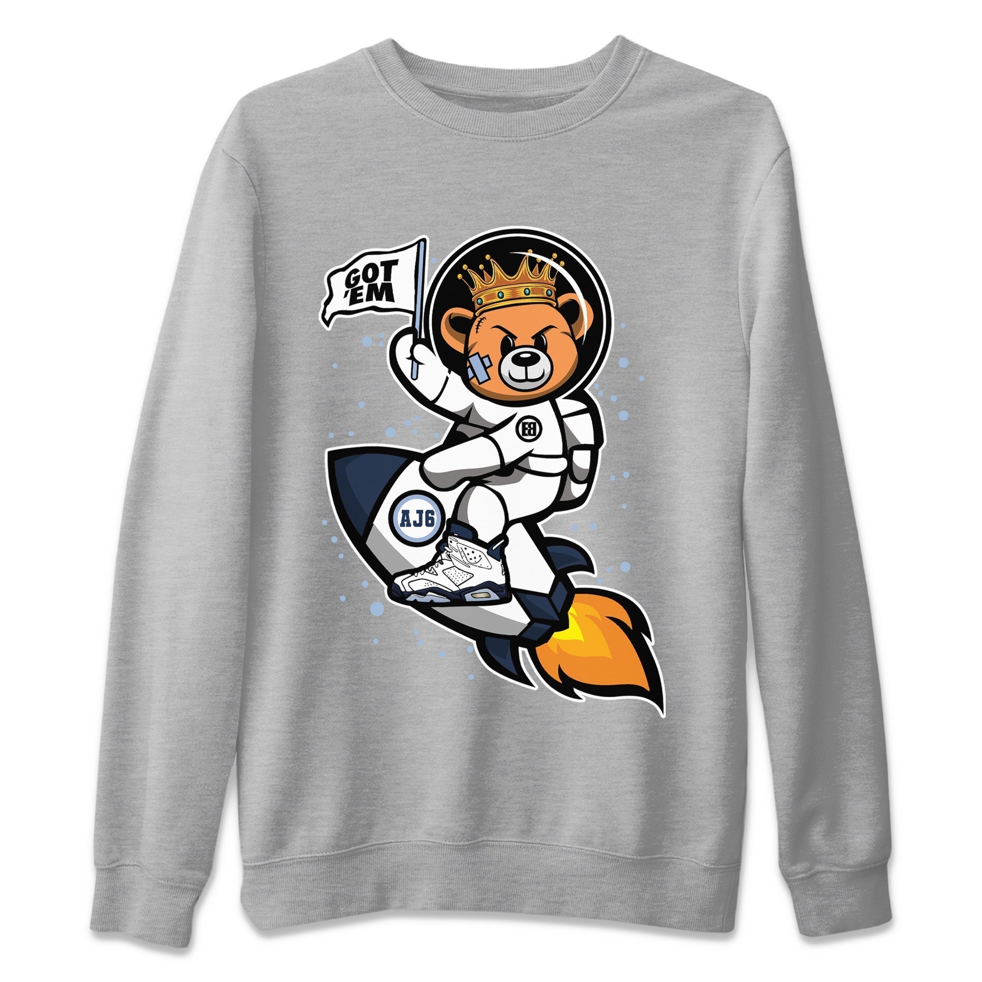 Astronaut Bear Unisex Tops - Air Jordan 6 Midnight Navy
