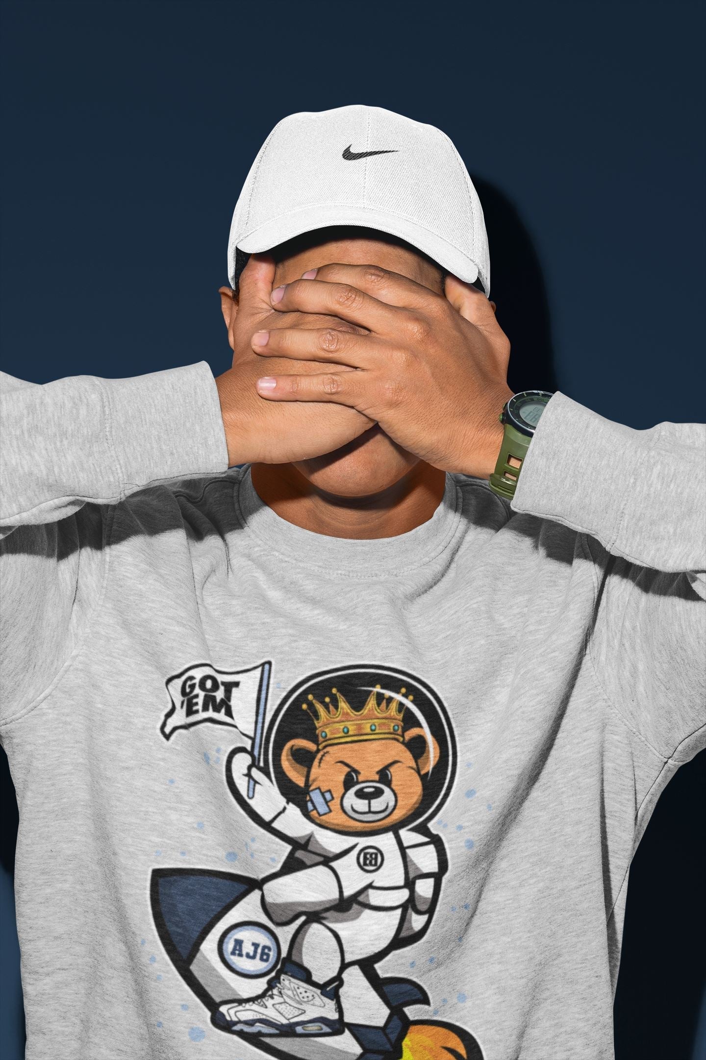 Astronaut Bear Unisex Tops - Air Jordan 6 Midnight Navy