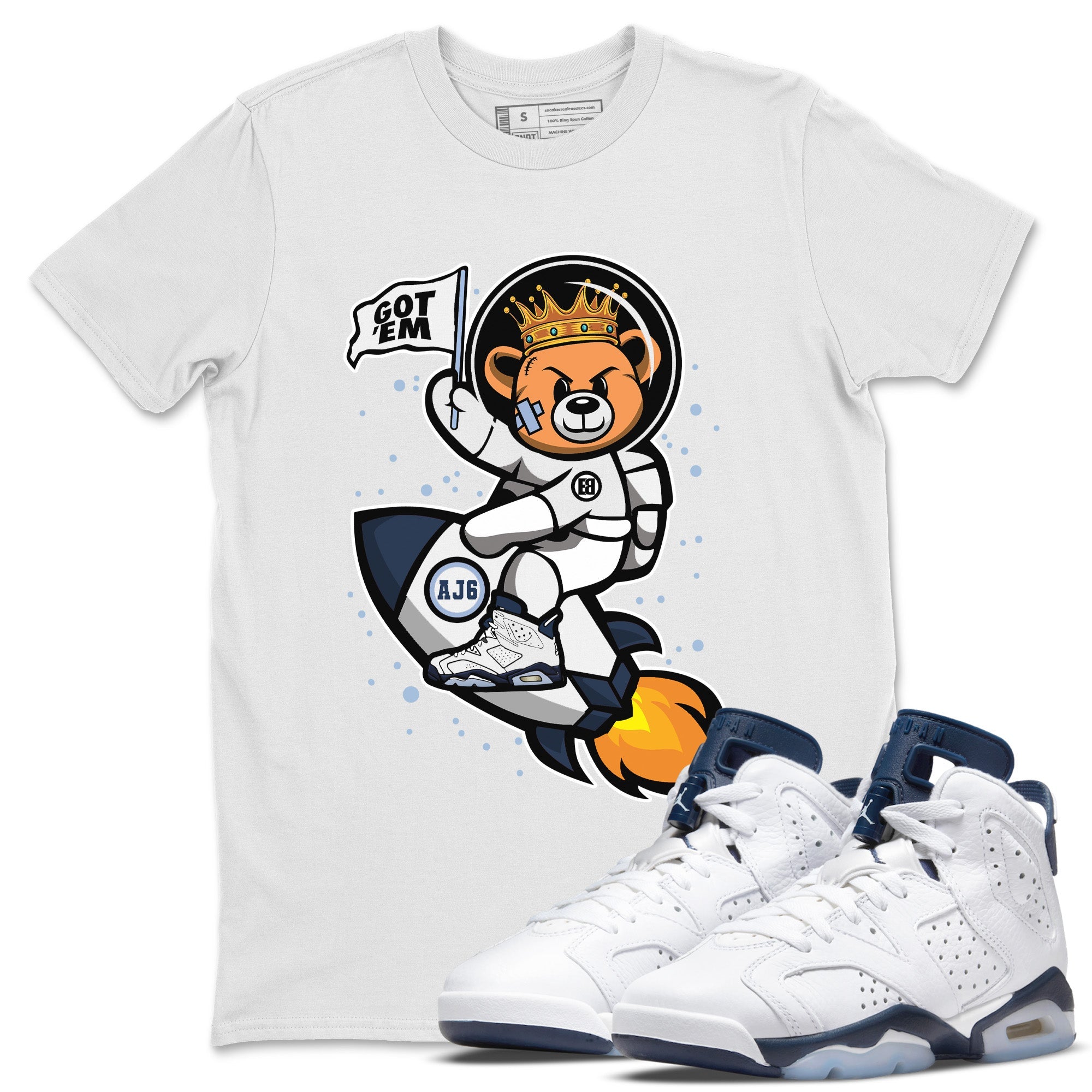 Astronaut Bear Unisex Tops - Air Jordan 6 Midnight Navy