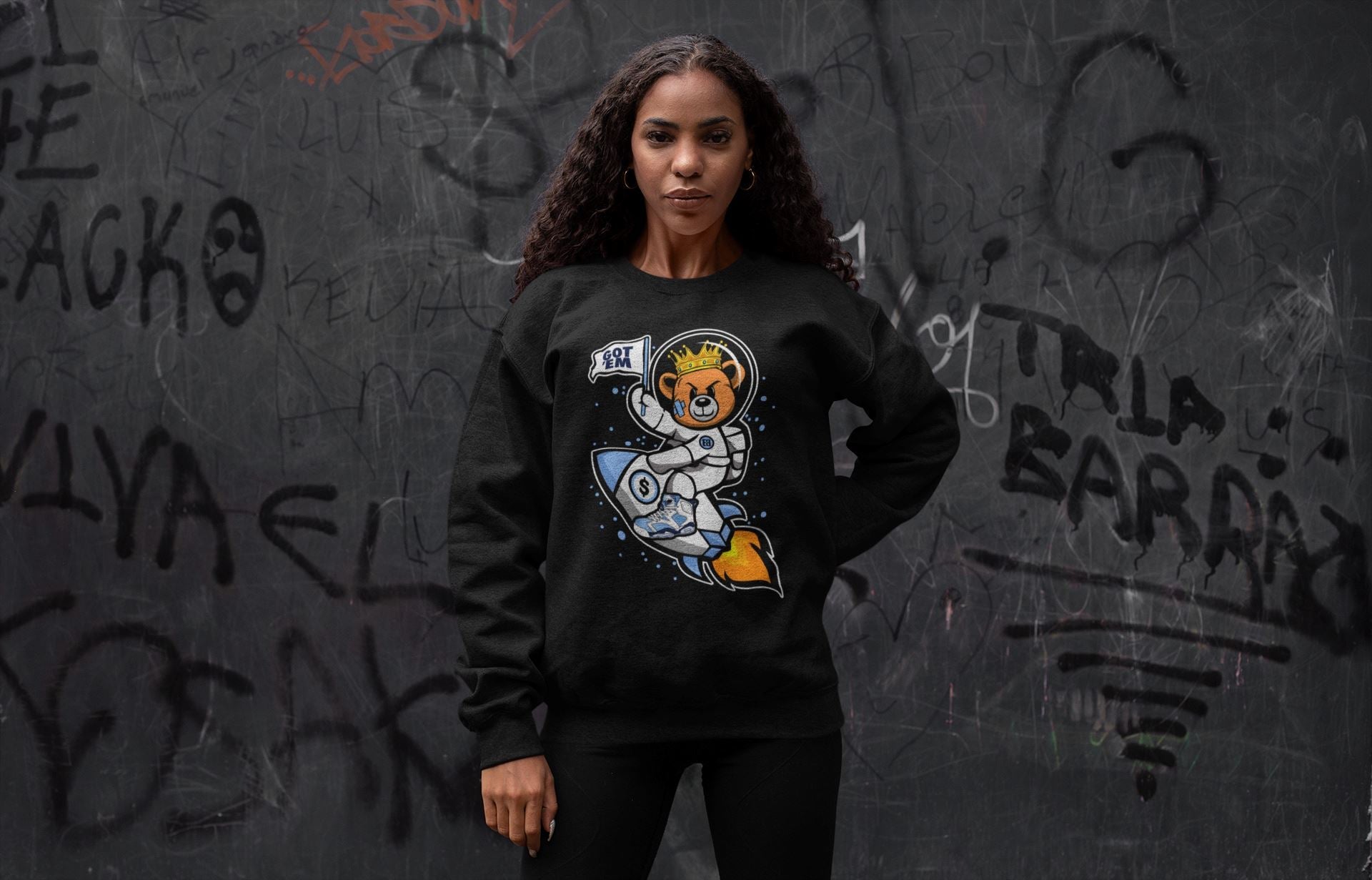 Astronaut Bear Unisex Tops - Air Jordan 6 UNC