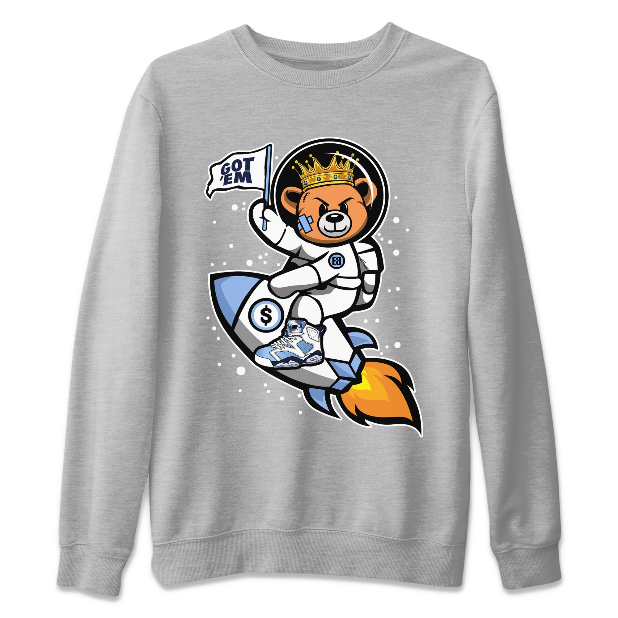 Astronaut Bear Unisex Tops - Air Jordan 6 UNC