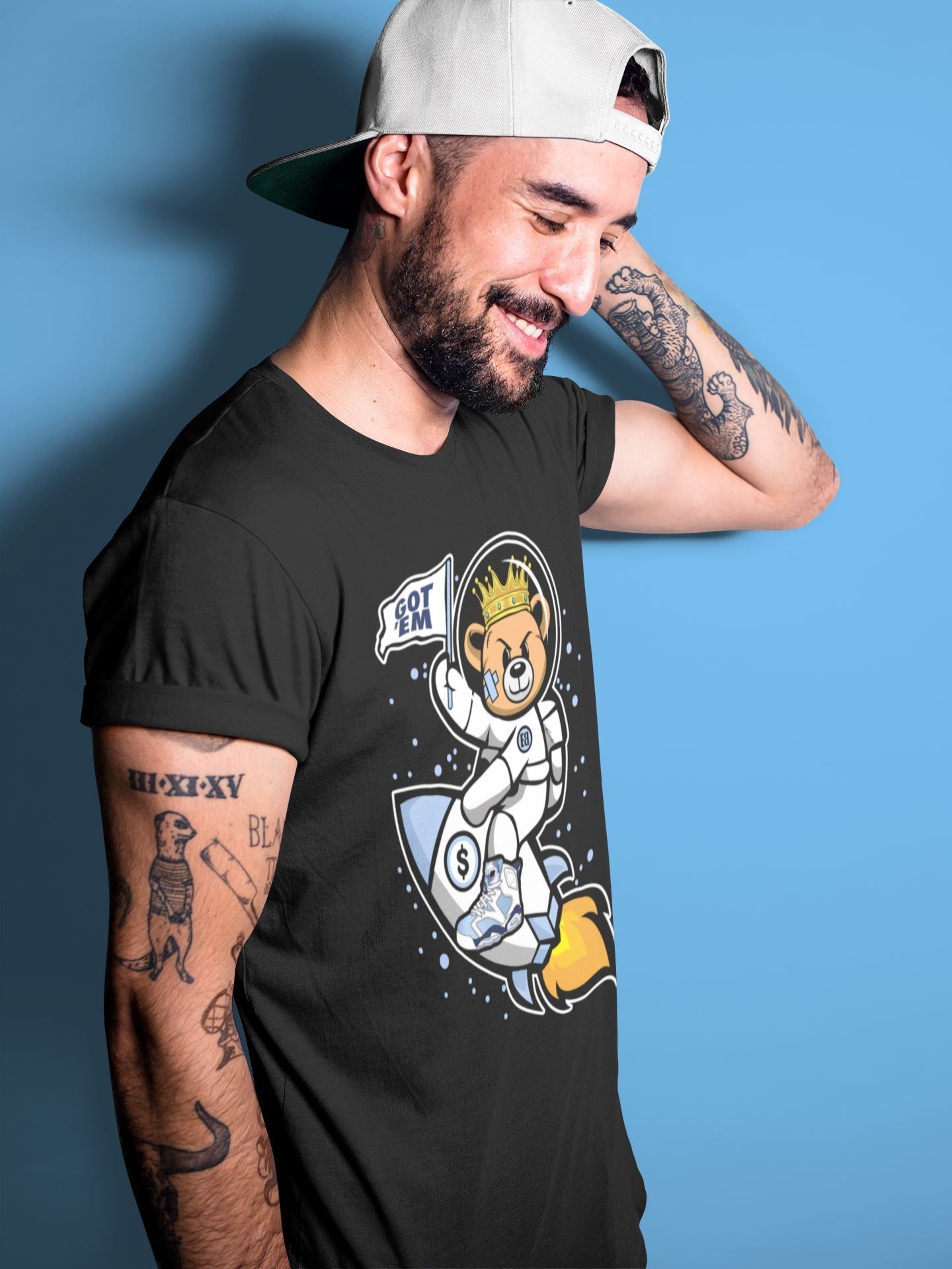 Astronaut Bear Unisex Tops - Air Jordan 6 UNC